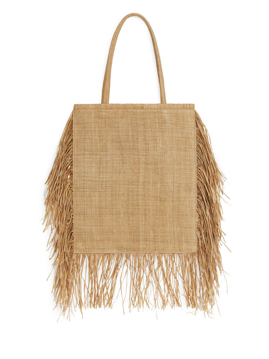 Fringe Straw Tote-#937050-8257