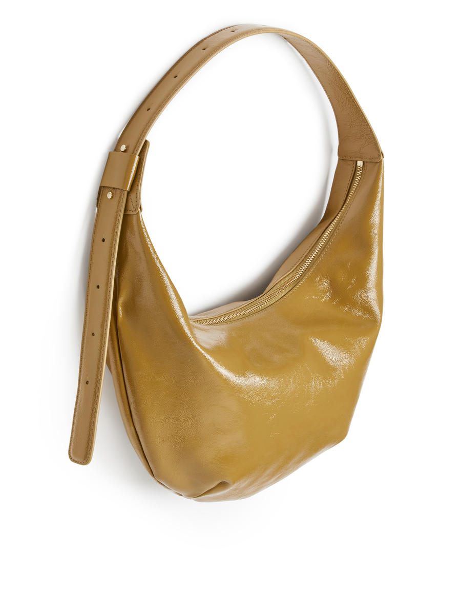 Mittelgroße, geschwungene Schultertasche - Beige - Women - 1193754006