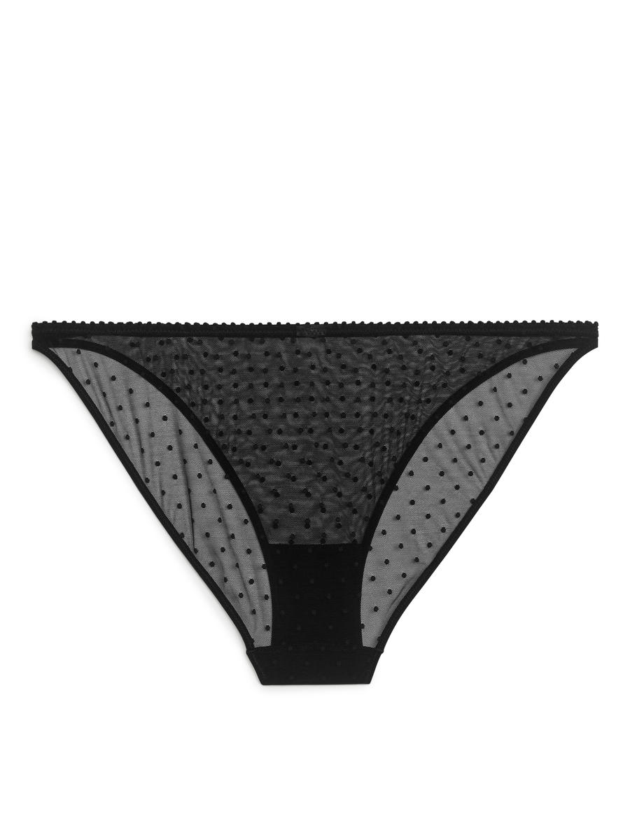 Dot Mesh Tanga-#272628-6103