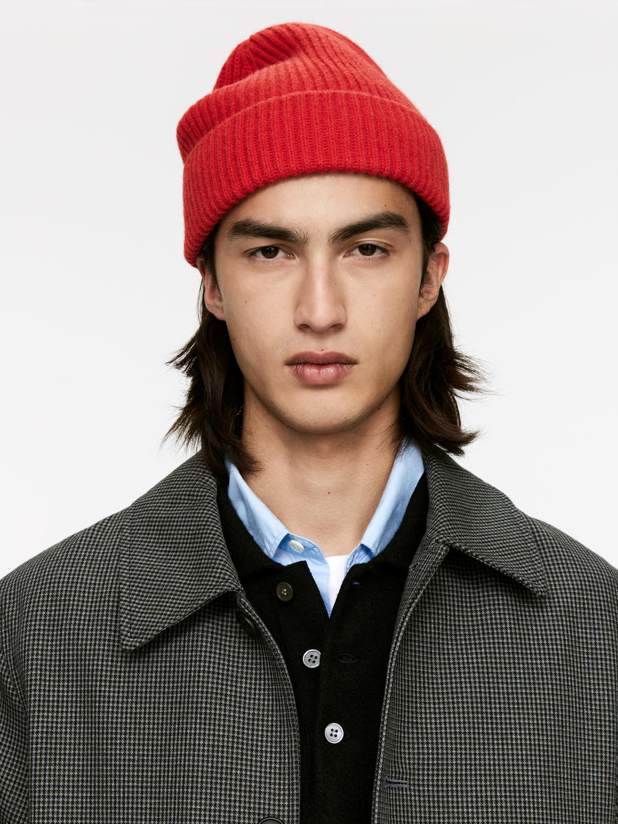 Rib-Knit Wool-Blend Beanie-#BA2127-12923