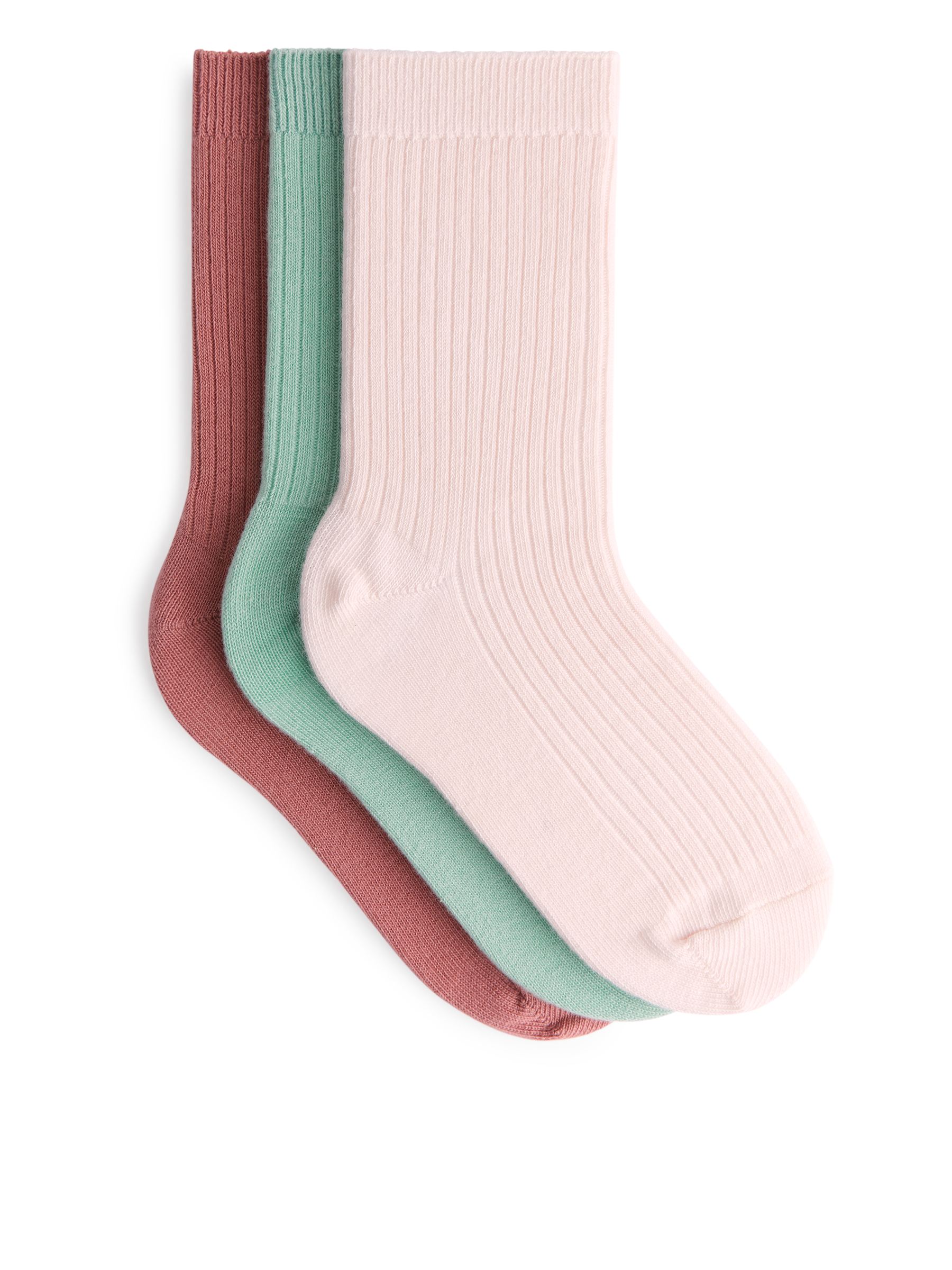 Rippstricksocken, 3 Paare - Rosa/Grün - Regular Fit - Kinder - StillMedia/DescriptiveStillLife - 1