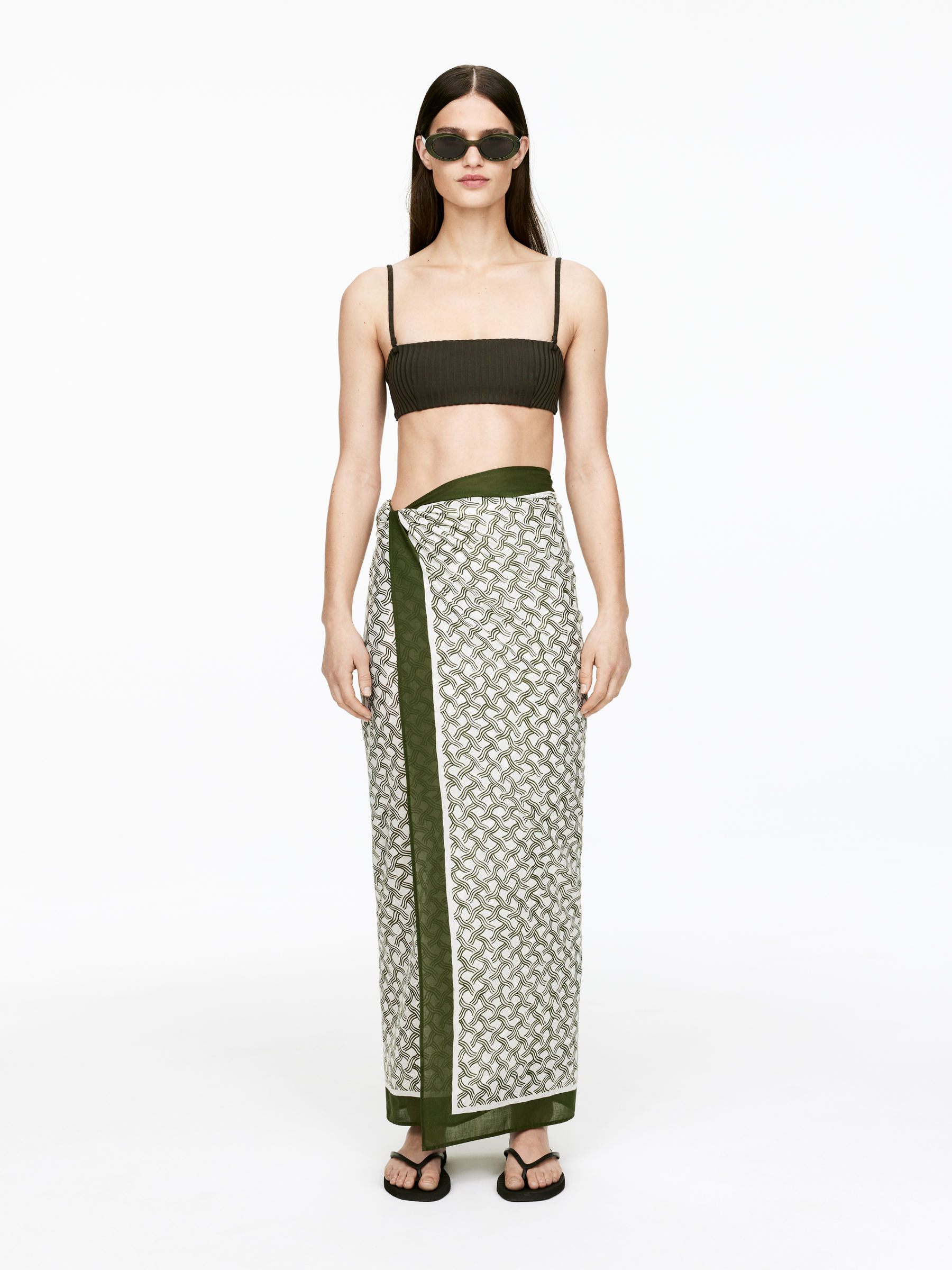 Ribbed Bikini Top - Dark Khaki Green - Women - StillMedia/Lookbook - 5