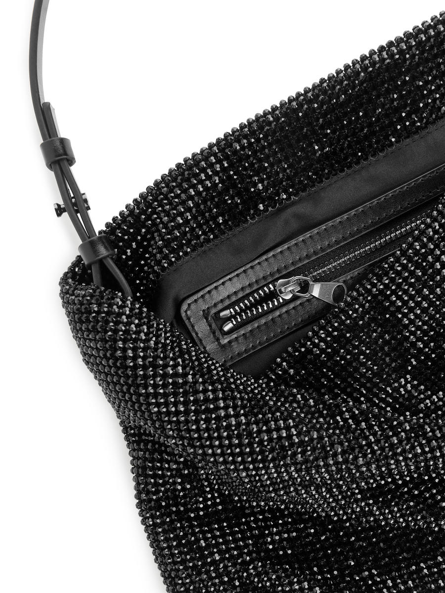 Rhinestone Shoulder Bag - Black - Women - 1205421001