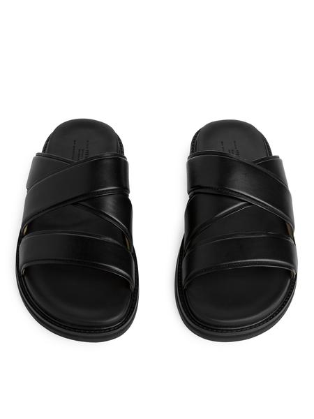 Writing on Stone Black and White Men's Slide Sandals