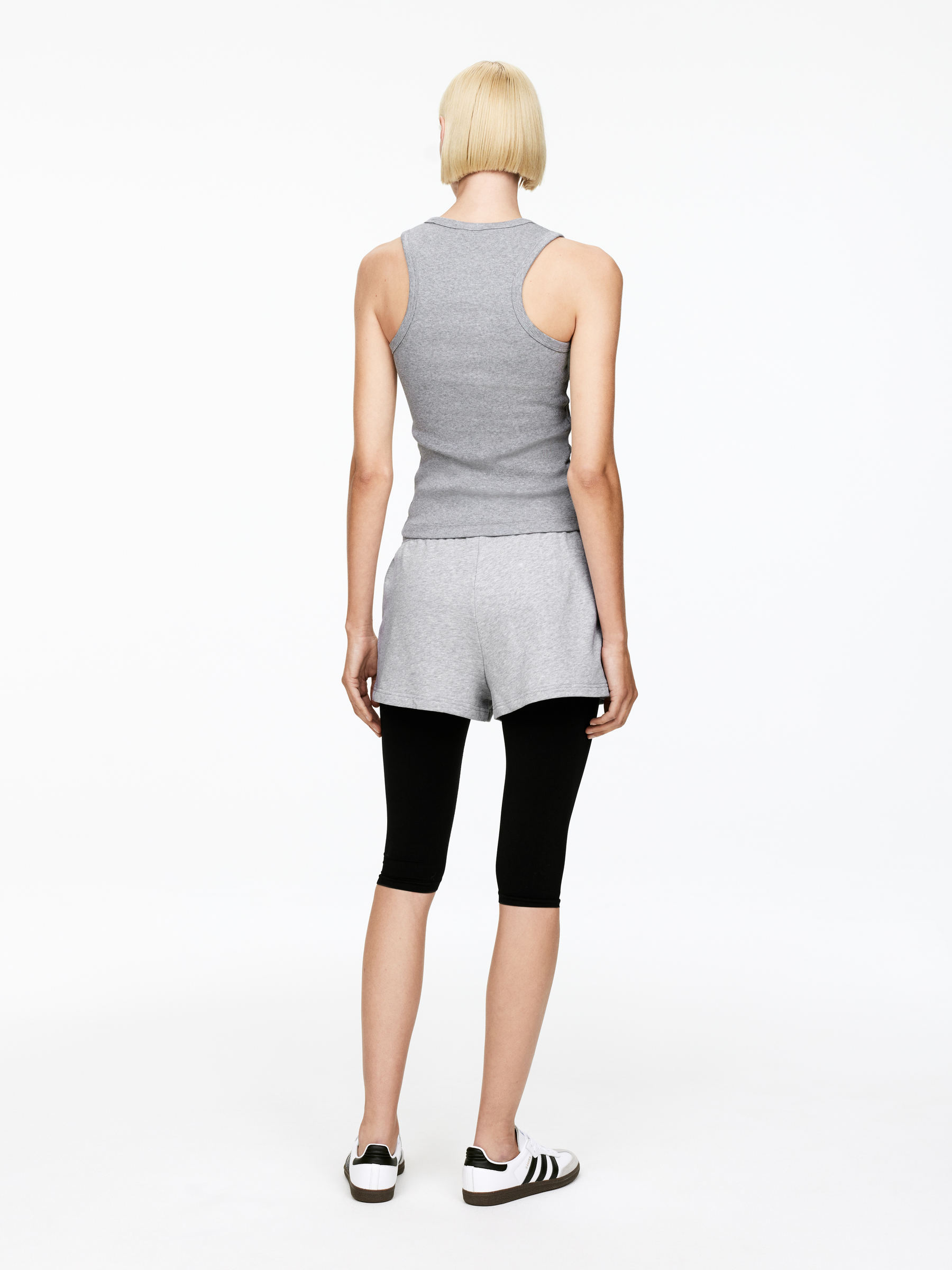 Ribbed Tank Top - Grey Melange - Slim fit - Women - StillMedia/Lookbook - 4