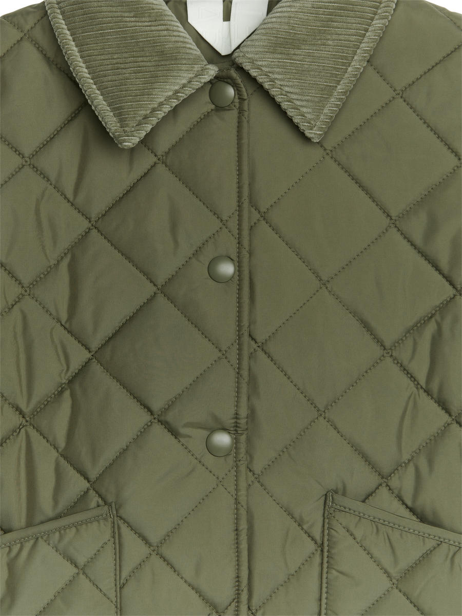 Quilted Jacket-#7C775F-7757