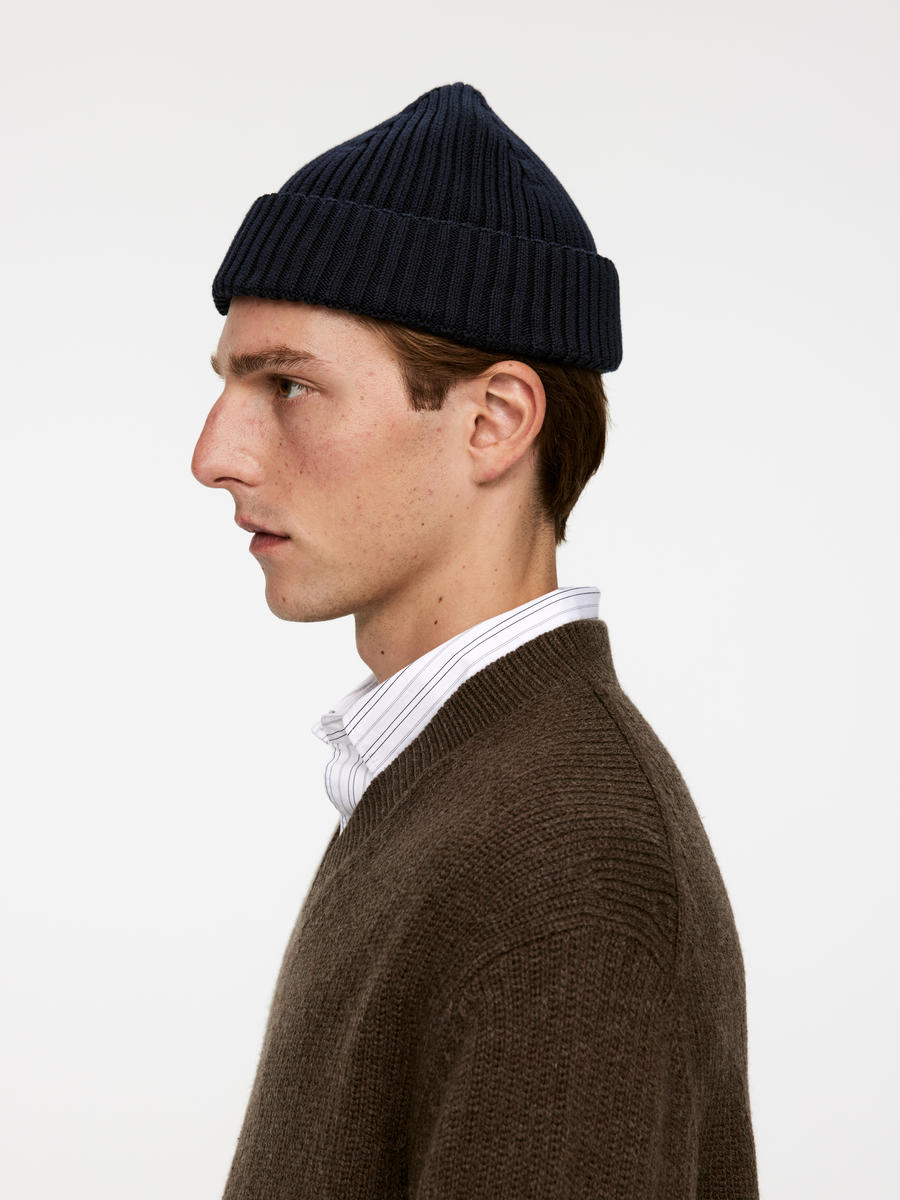 Ribbed Cotton Beanie-#282731-11950