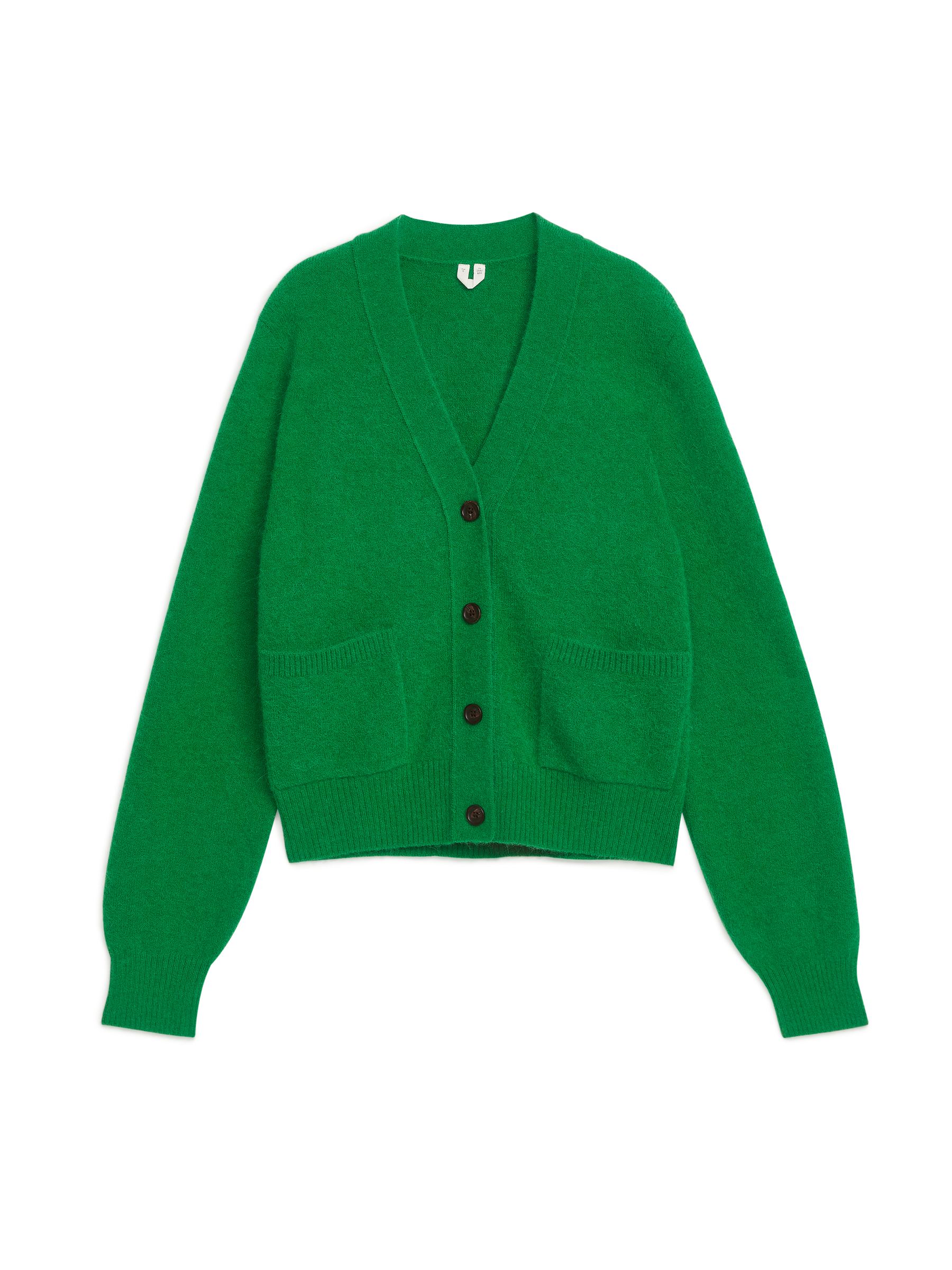 Alpaca & Merino Cardigan-#53AA79-12040