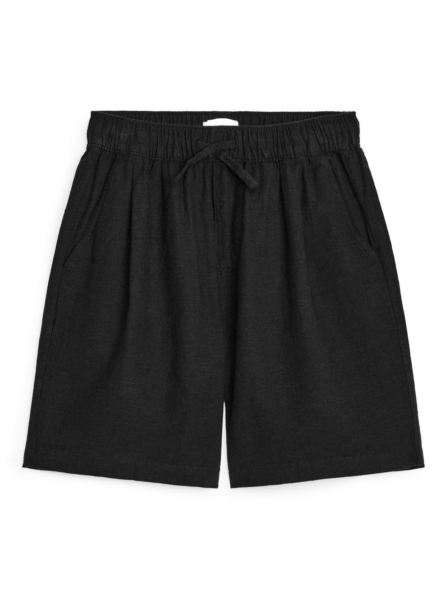 Baumwoll-Leinen-Shorts-#363638-11727