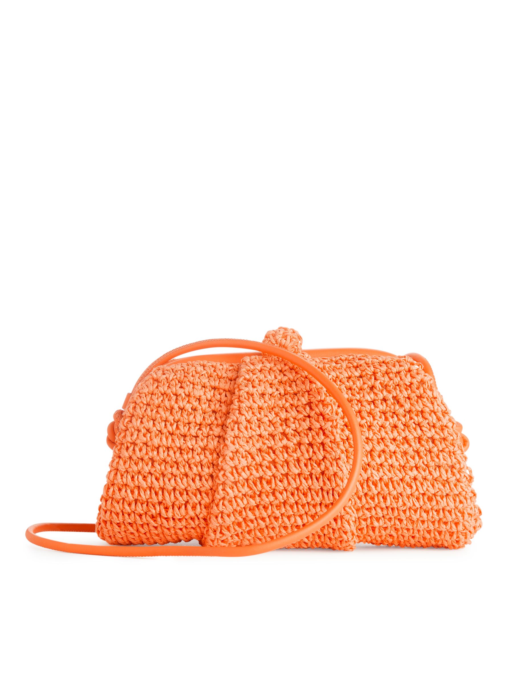 Bolso de mano de paja con adornos de piel - Naranja - Women - StillMedia/DescriptiveStillLife - 3