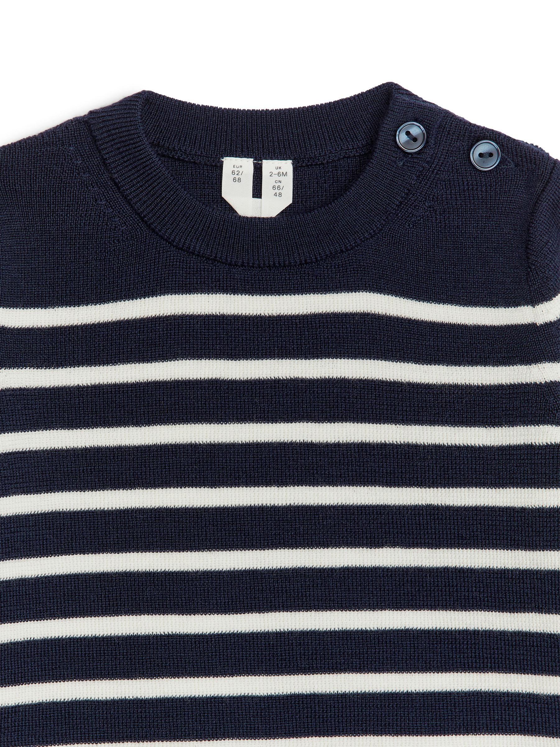 Stickad tröja i merinoull - Mörkblå/vit - Regular fit - Children - StillMedia/DescriptiveDetail - 2