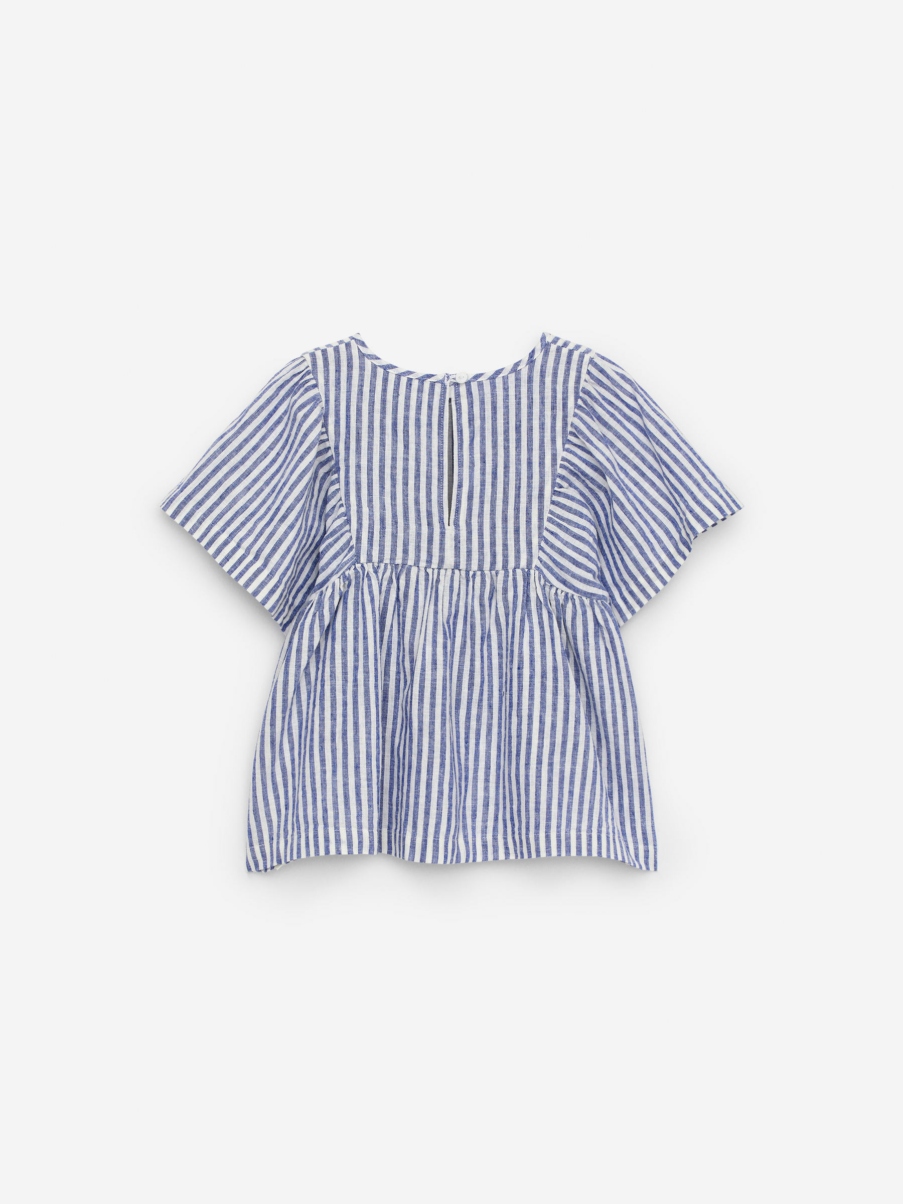 Linen-Cotton Blouse - Blue/White - Regular fit - Children - StillMedia/DescriptiveStillLife - 1