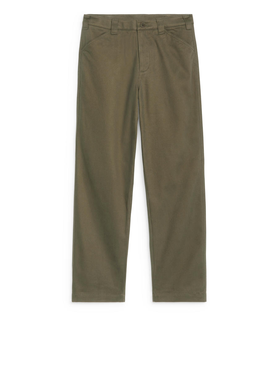 Cotton Moleskin Twill Trousers-#726A5D-12625