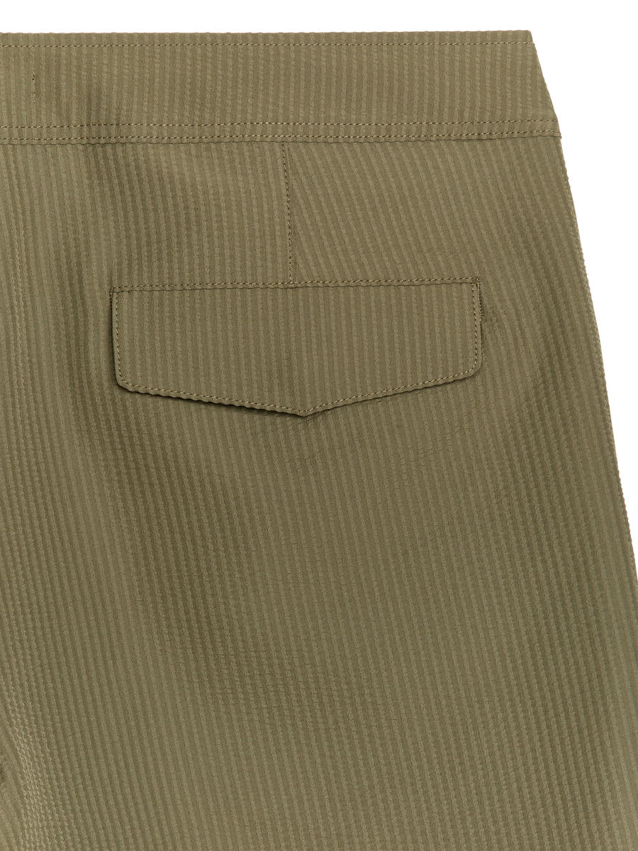 Seersucker-Badehose - Khaki - Relaxed Fit - Men - 1090067007