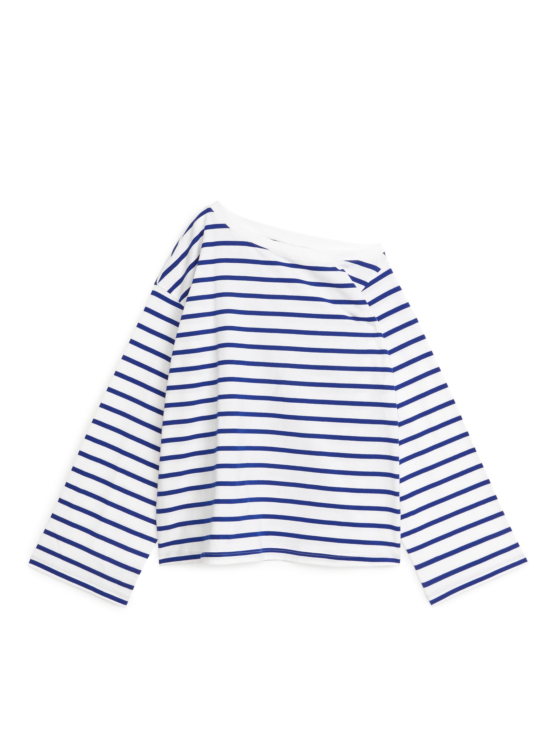 Asymmetric-Neck T-Shirt-#212F75-4654