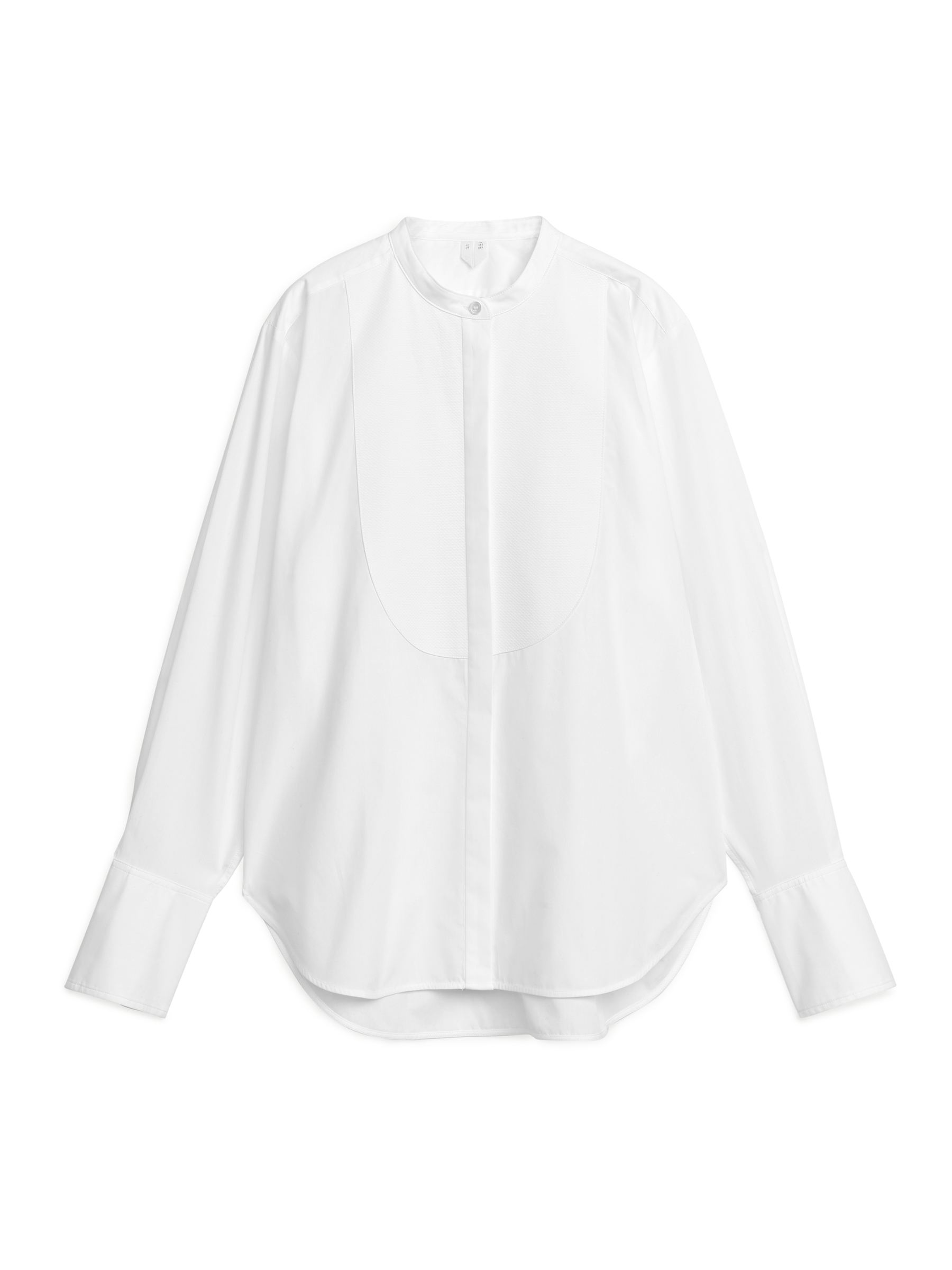 Poplin Tuxedo Shirt-#FFFFFF-1478