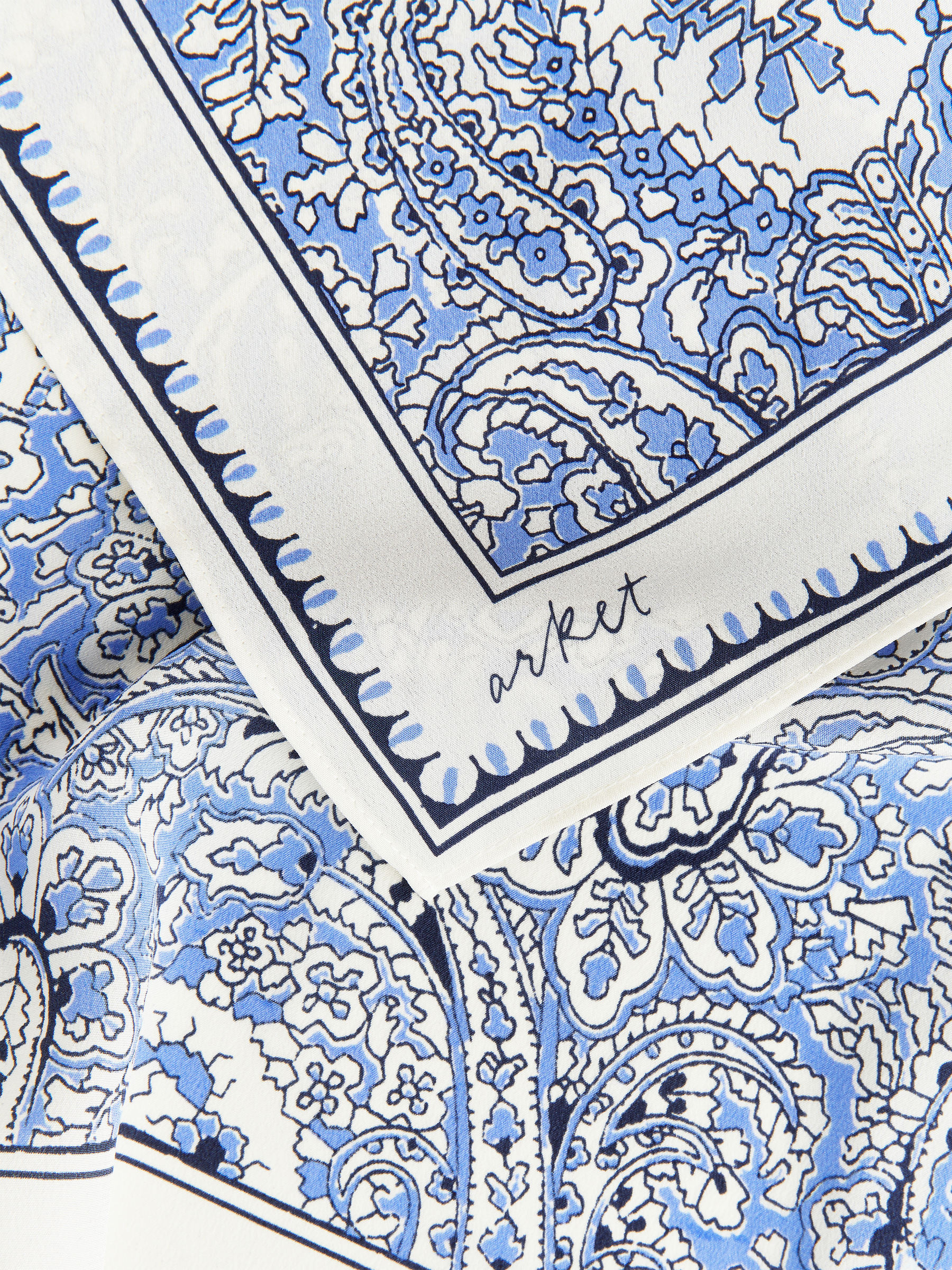 Bedrucktes Seidentuch - Blau/Cremeweiß - Damen - StillMedia/DescriptiveDetail - 1