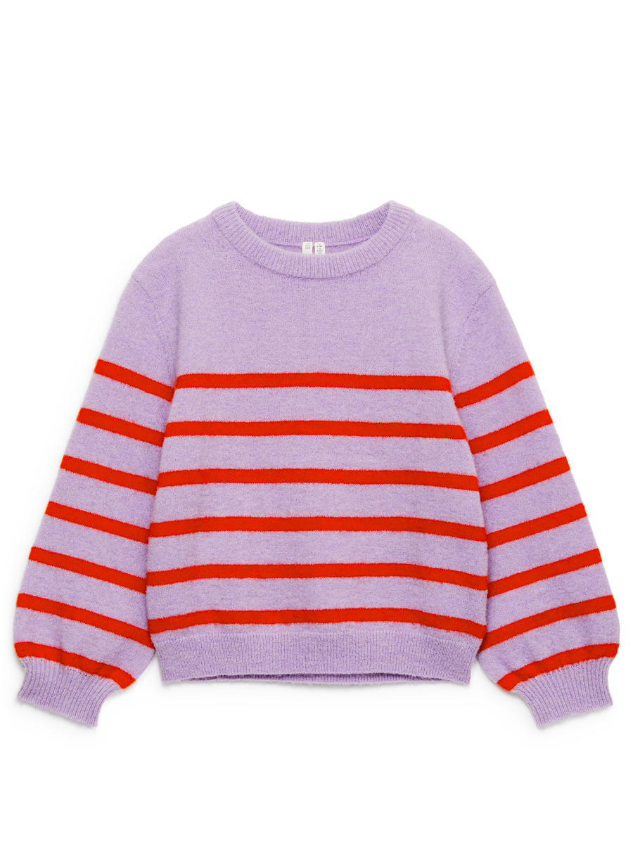 Intarsia Knit Jumper-#B4A0C9-12014