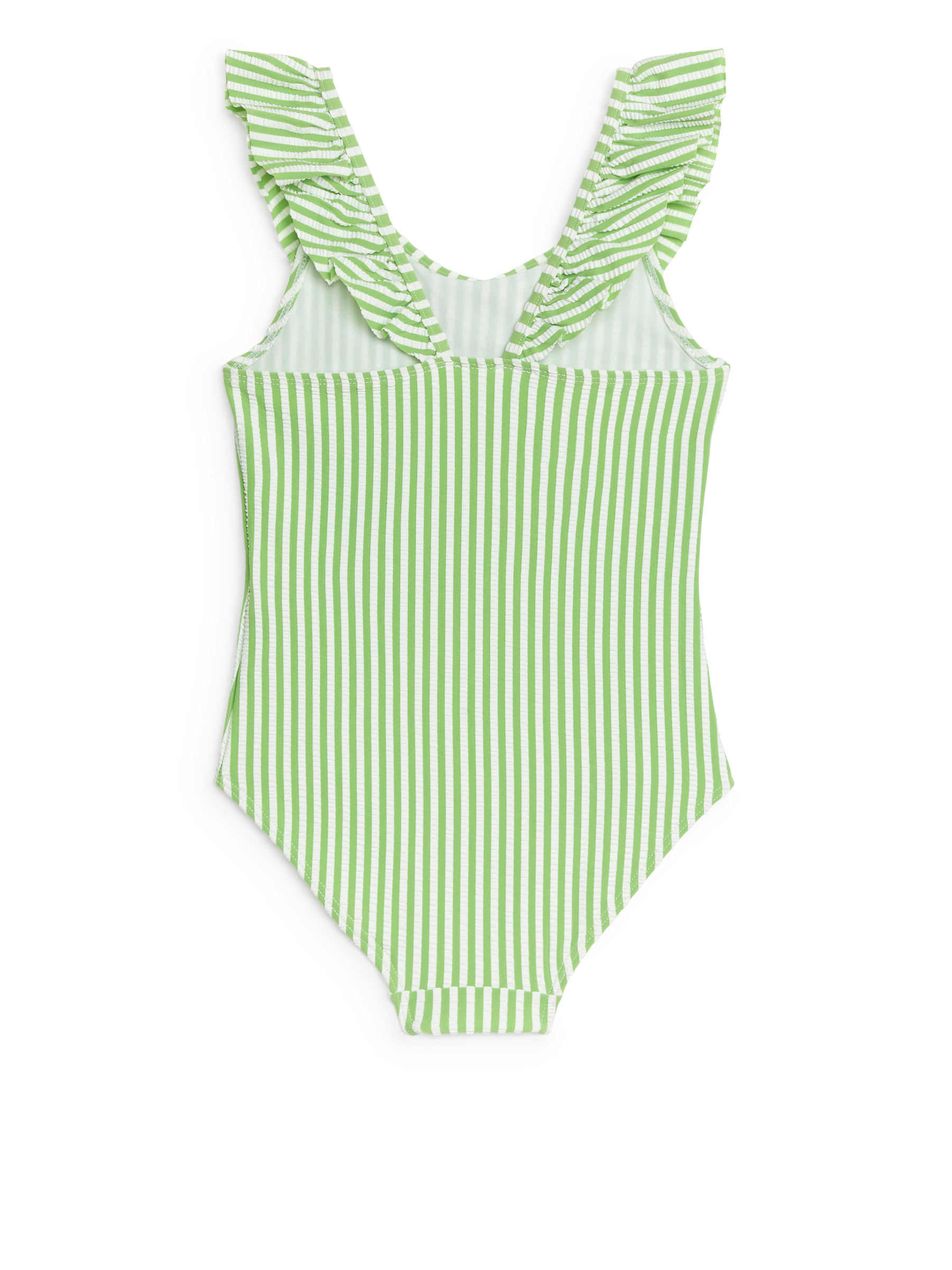 Seersucker Frill Swimsuit - White/Green - Regular fit - Children - StillMedia/DescriptiveStillLife - 1