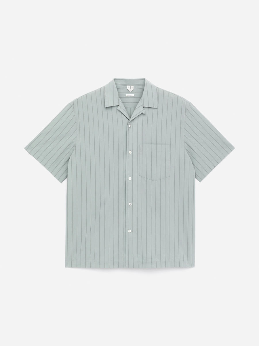 ARKET Men's  Cotton Resort Shirt Turquoise,  size 46
