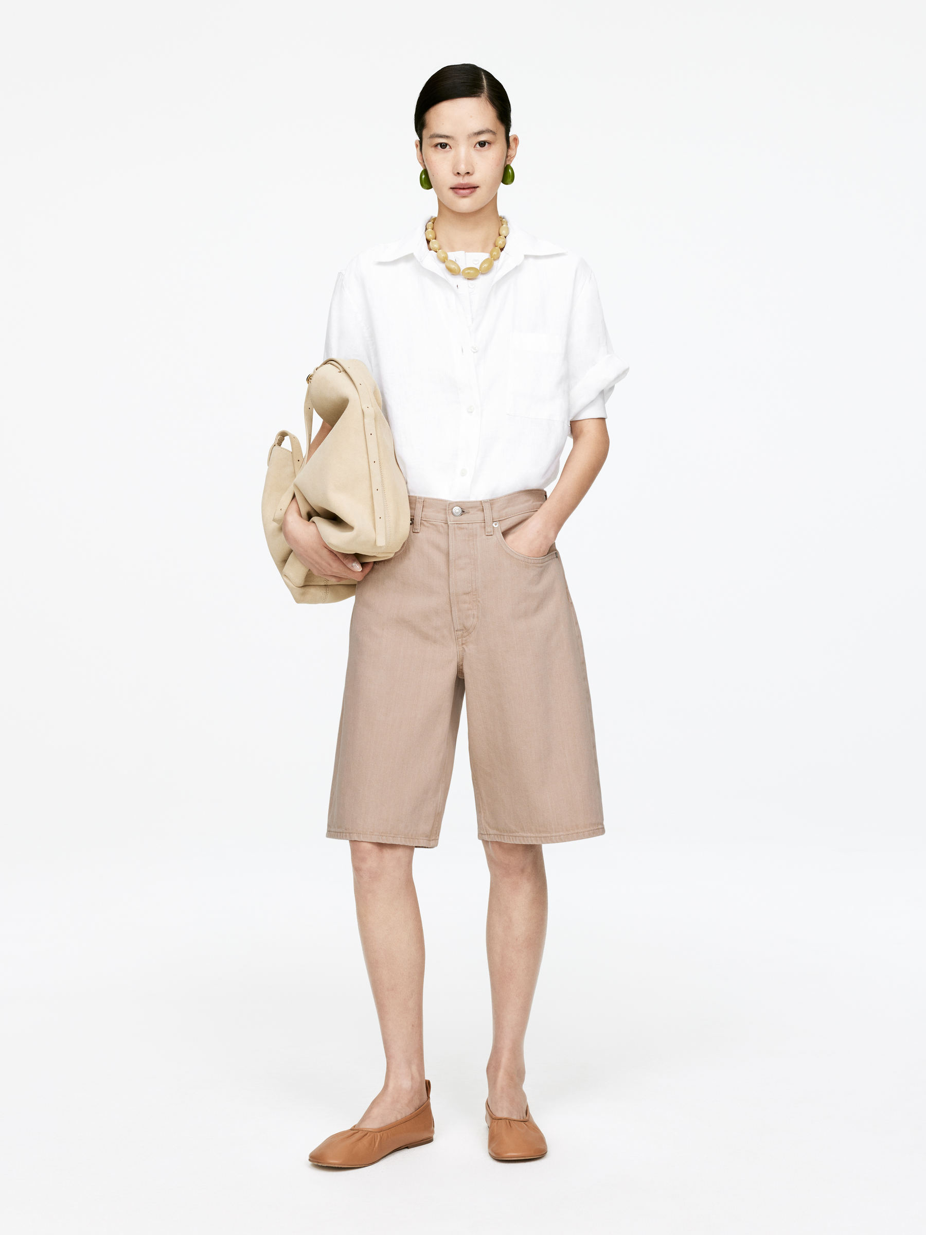 Long Denim Shorts-#CEA580-15124