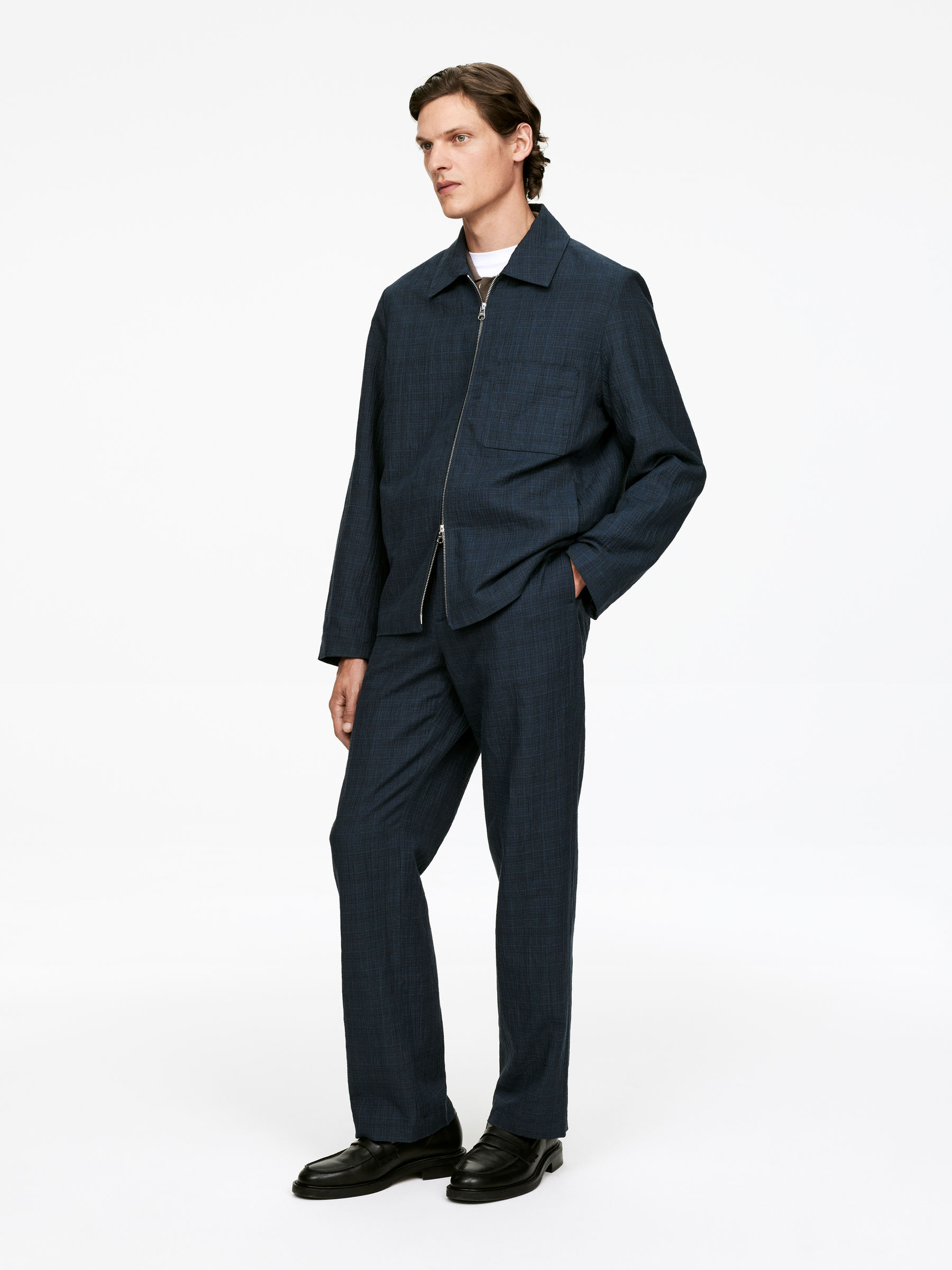 Seersucker Jacket - Dark Blue - Regular fit - Men - StillMedia/Lookbook - 11