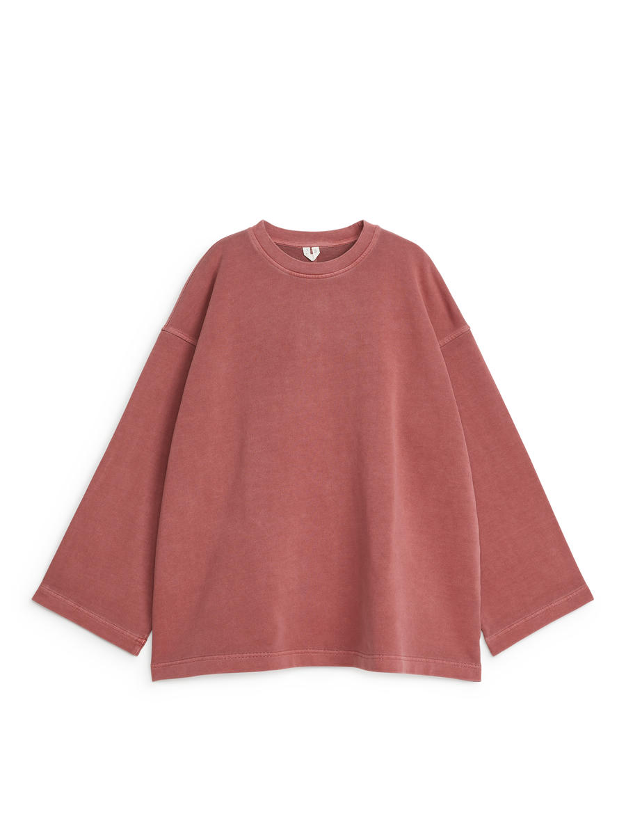 Relaxed Terry Sweatshirt - Reddish Brown - Relaxed fit - Women - 1233145002