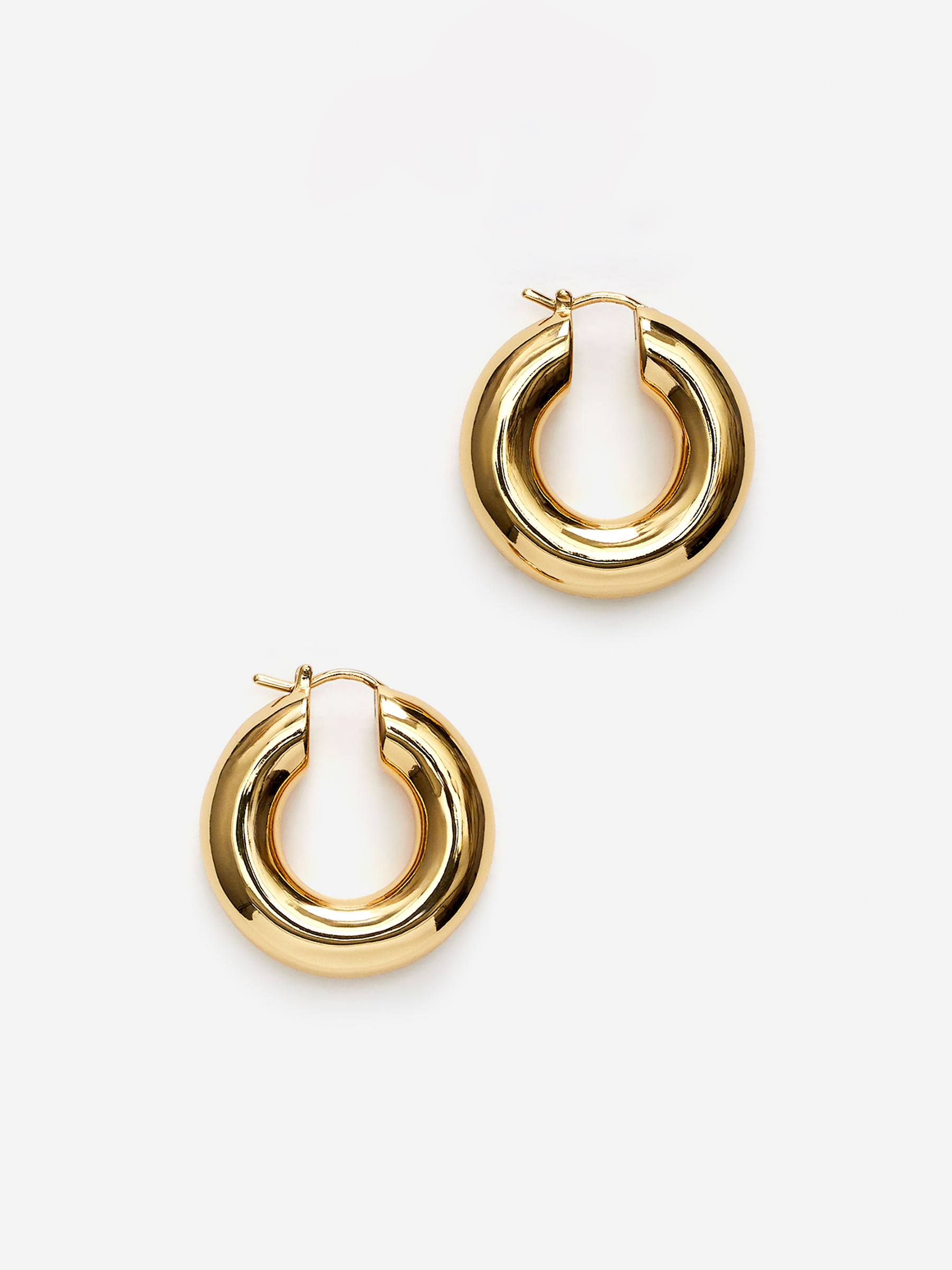 Chunky Hoop Earrings-#F1EAB9-15893