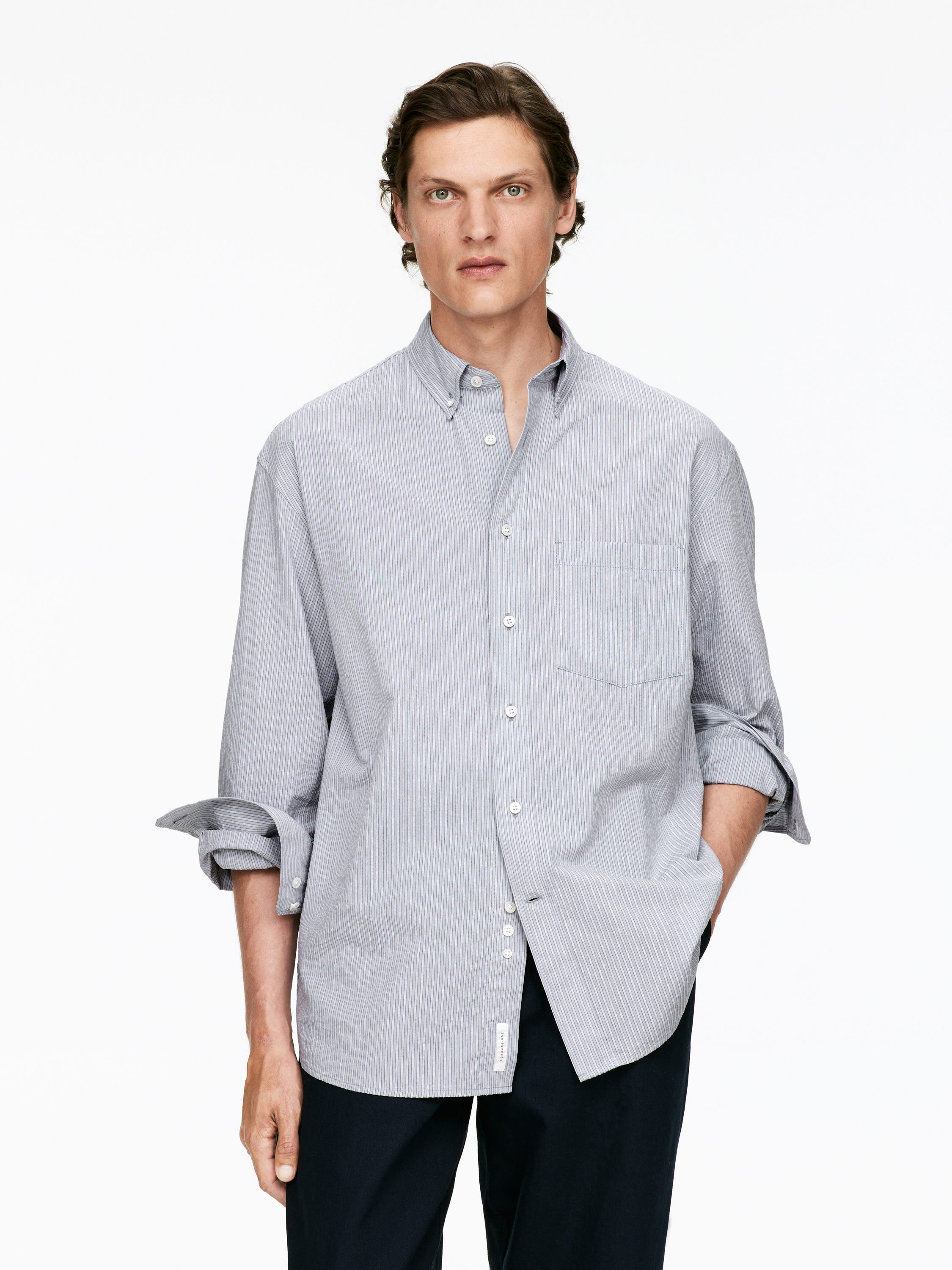 【U LAN】Sunday Seersucker Overfit Shirt U LAN】Sunday Seersucker Overfit Shirt (U LAN/シャツ