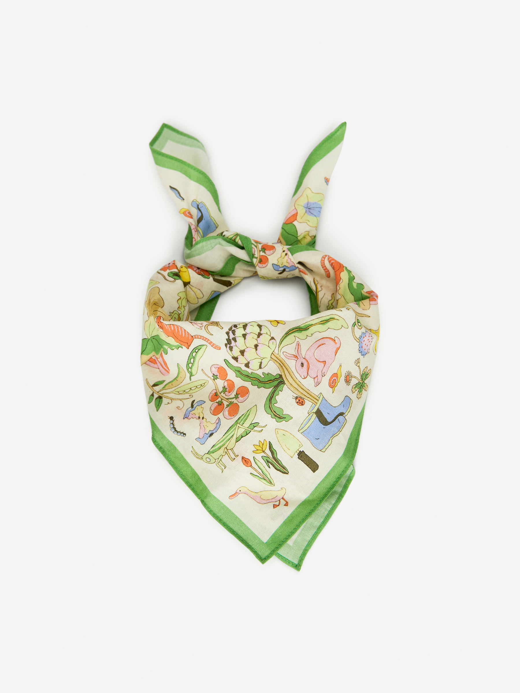 Cotton Bandana - Off White/Garden Print - Children - StillMedia/DescriptiveDetail - 1