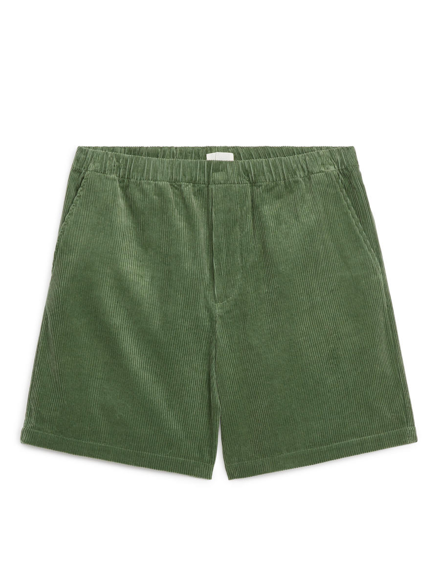 Corduroy Shorts - Dusty Green - Regular fit - Men - 1225360003