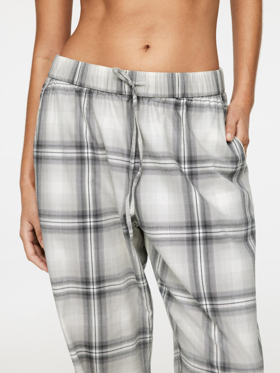 Flannel Pyjama Trousers - Grey/Checkered - Regular fit - Women - 1256288001