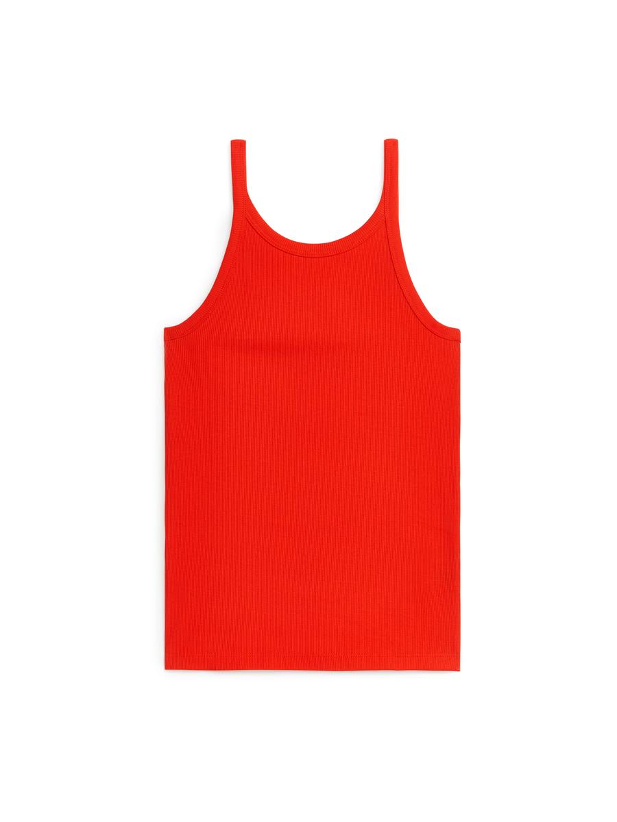 Rib Tank Top - Red - Slim fit - Women - 1162515003