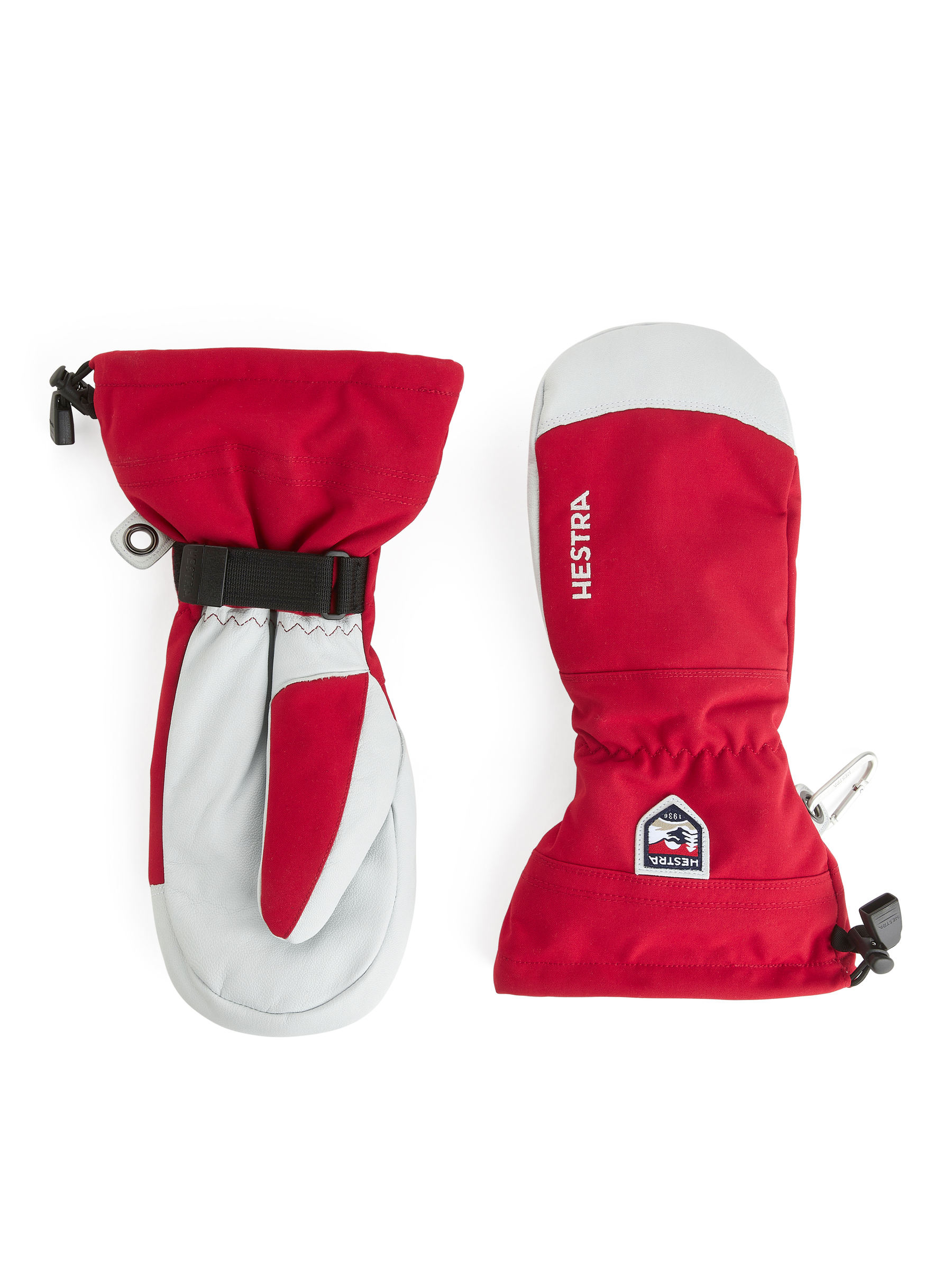 Hestra Army Leather Heli Ski Gloves - White/Red - Men - StillMedia/DescriptiveStillLife - 2