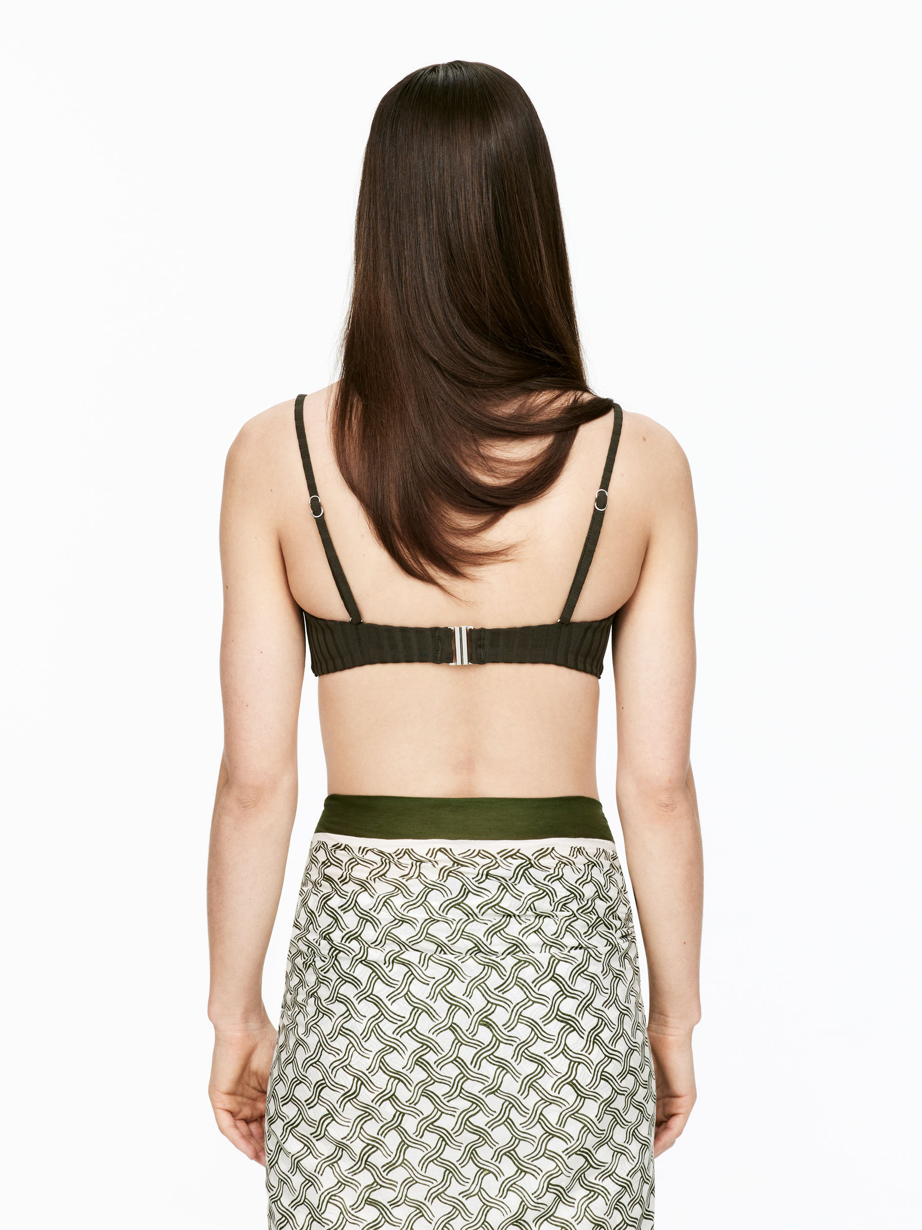 Ribbed Bikini Top - Dark Khaki Green - Women - StillMedia/Lookbook - 4