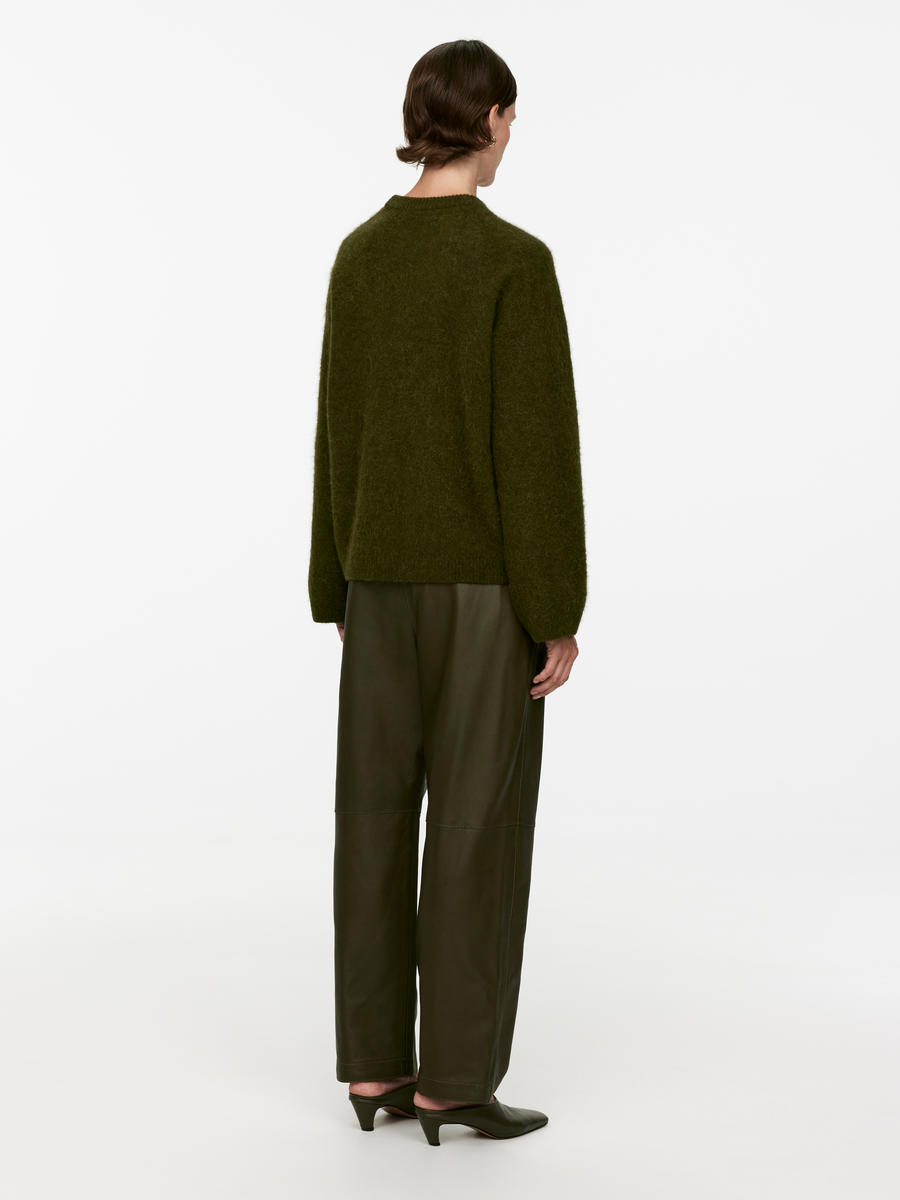 Alpaca-Wool Blend Jumper-#403C2D-11951