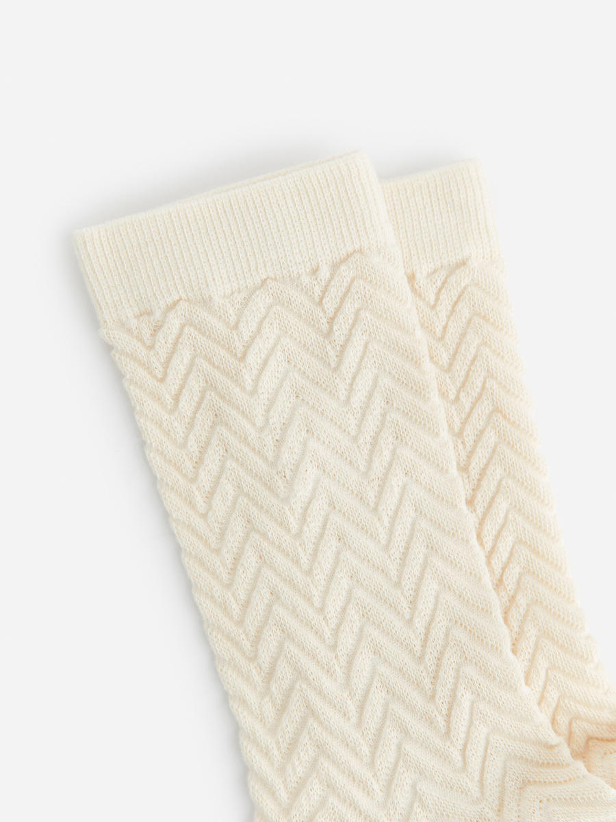 Baumwollsocken mit Chevron-Motiv-#DCD6C7-12030