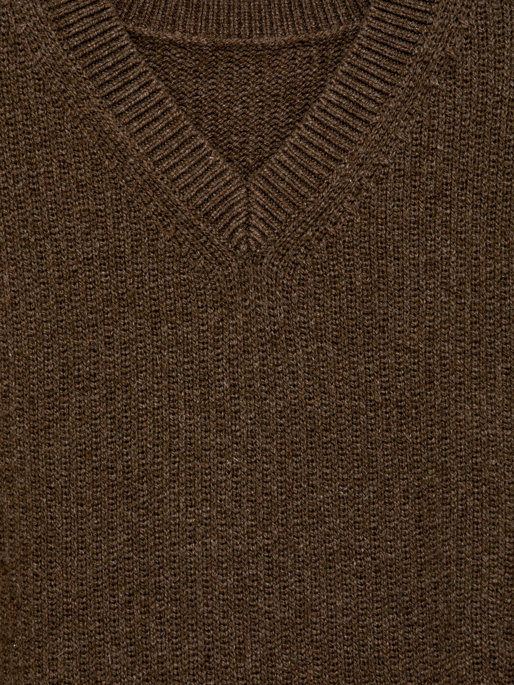 Wollpullunder mit V-Ausschnitt - Braun - Regular Fit - Herren - StillMedia/DescriptiveDetail - 1