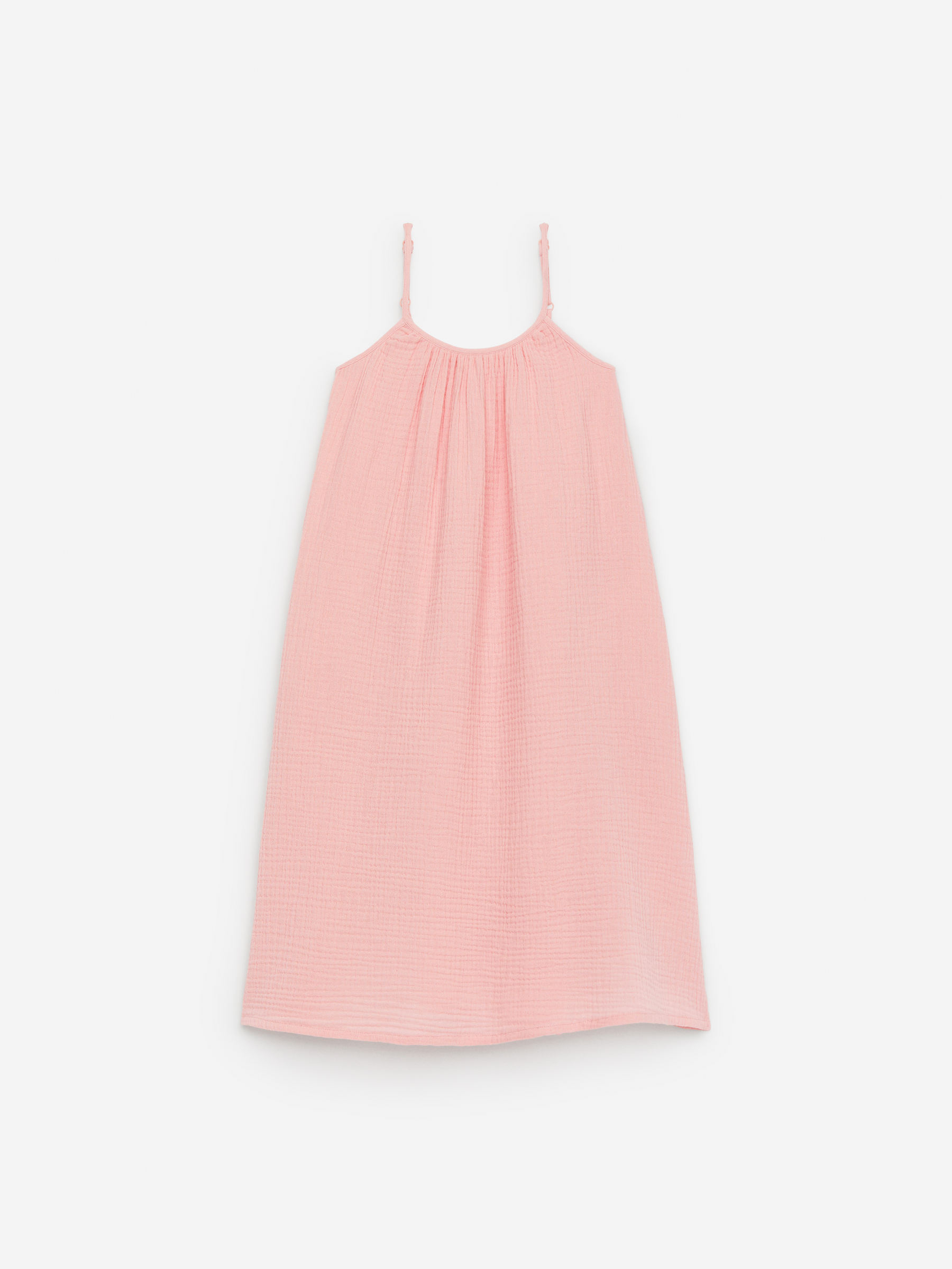 Muslin Strap Dress-#E8C4C6-15606