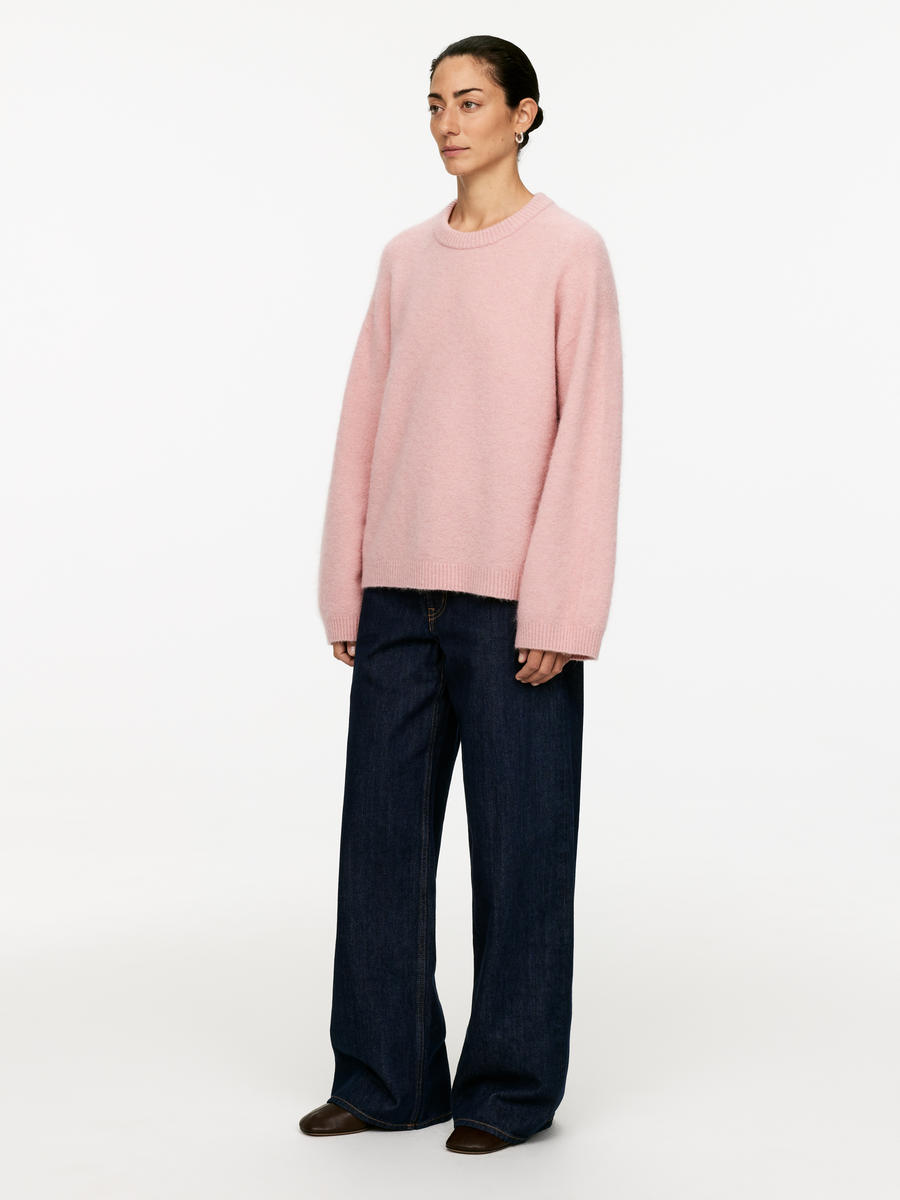 Alpaca-Wool Blend Jumper-#C7999B-12480