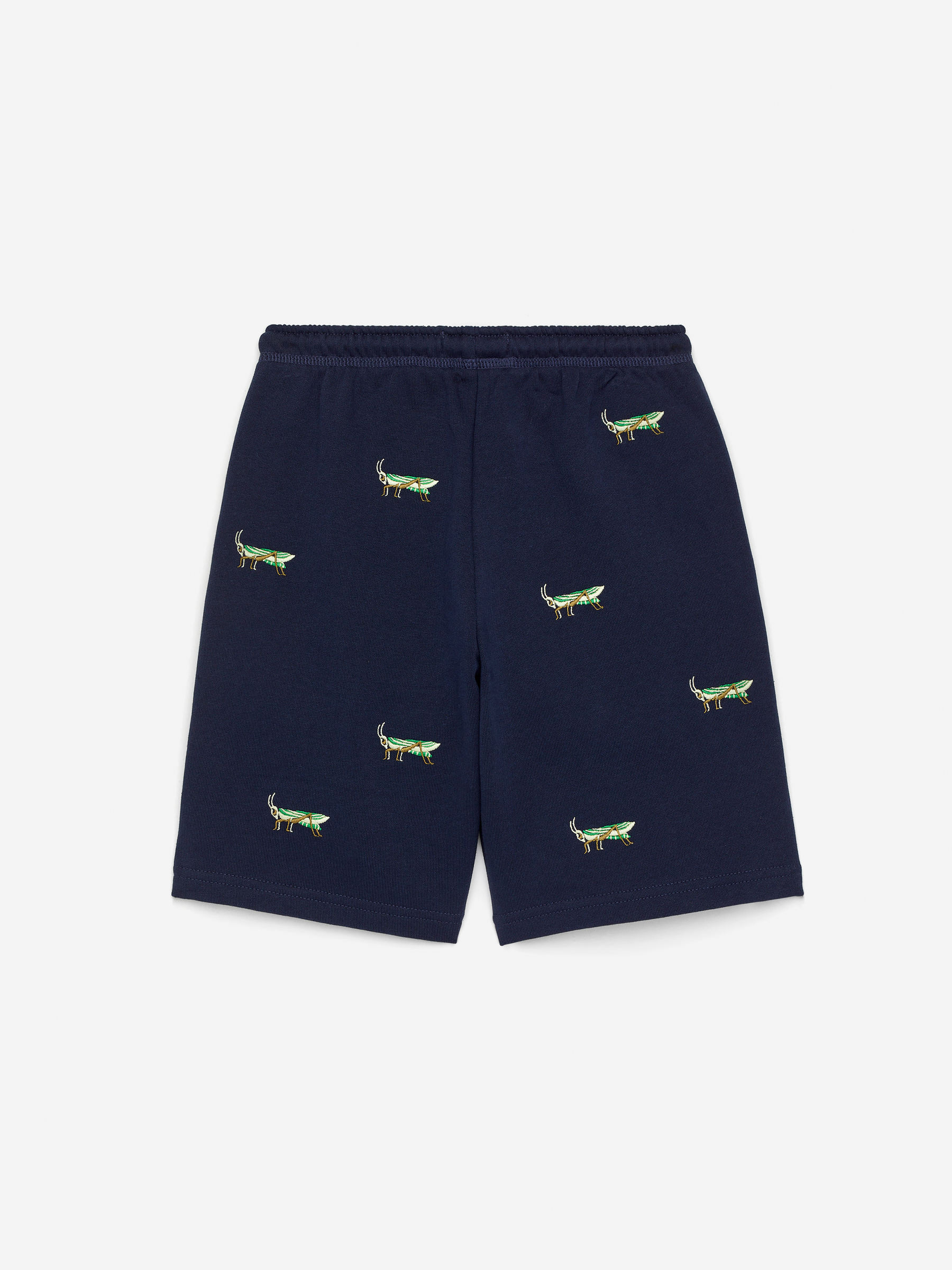 Embroidered Sweatshorts - Dark Blue/Grasshoppers - Relaxed fit - Children - StillMedia/DescriptiveStillLife - 3