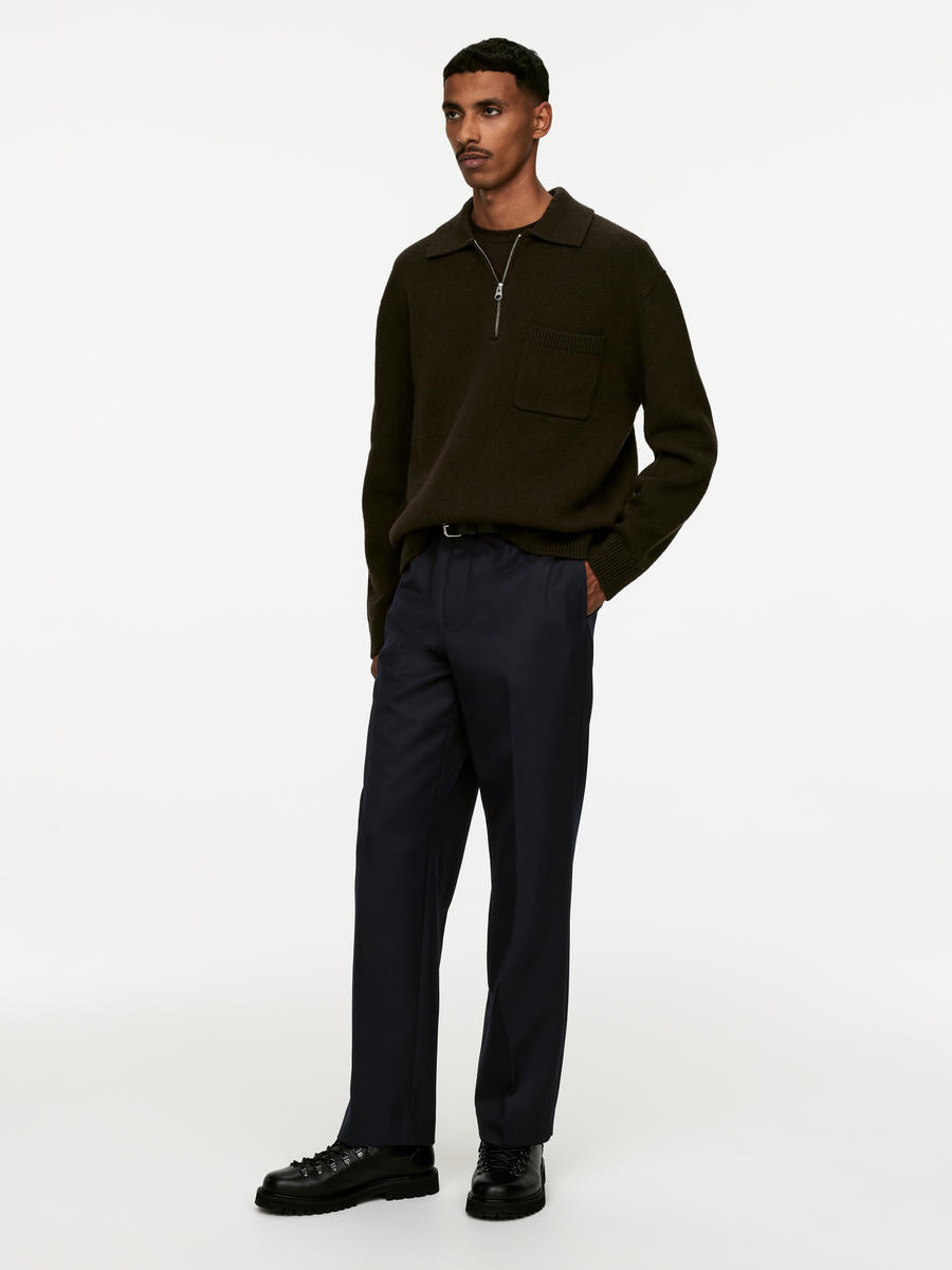 Wide Wool Trousers-#272930-3821