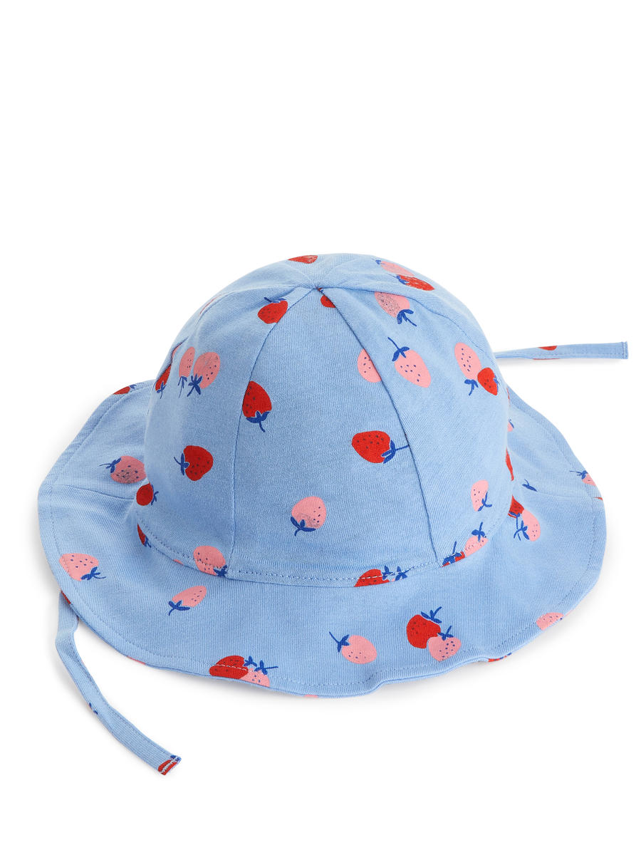 Cotton Sun Hat - Light Blue/Strawberries - Children - 1231706001