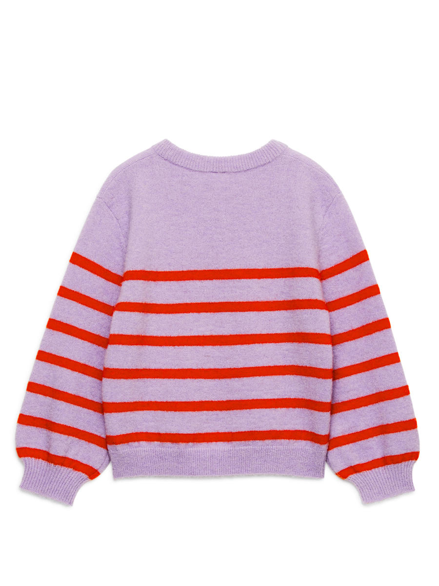 Intarsia Knit Jumper-#B4A0C9-12014