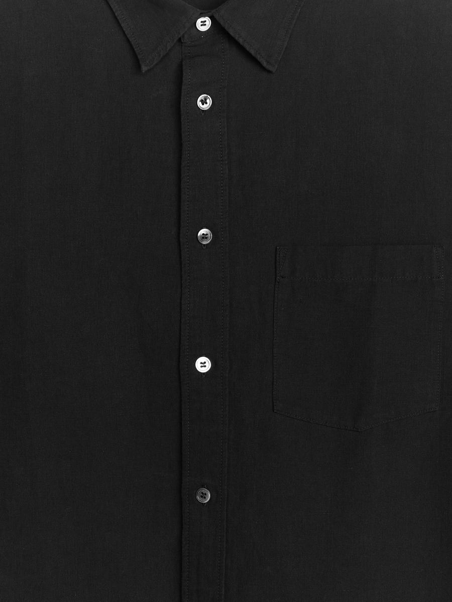 Chemise décontractée en lin et coton - Noir - Relaxed fit - Homme - 1231006002