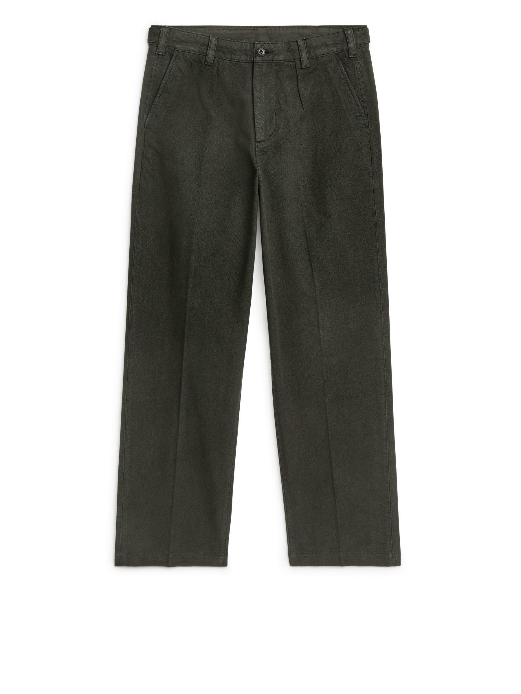 Pantalones funcionales en lona de algodón-#323031-555