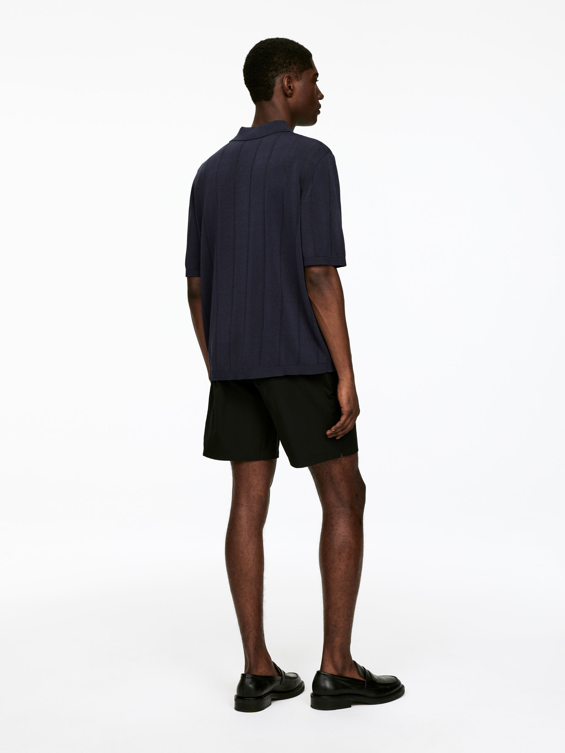 Pointelle Polo Shirt - Dark Blue - Regular fit - Men - StillMedia/Lookbook - 4
