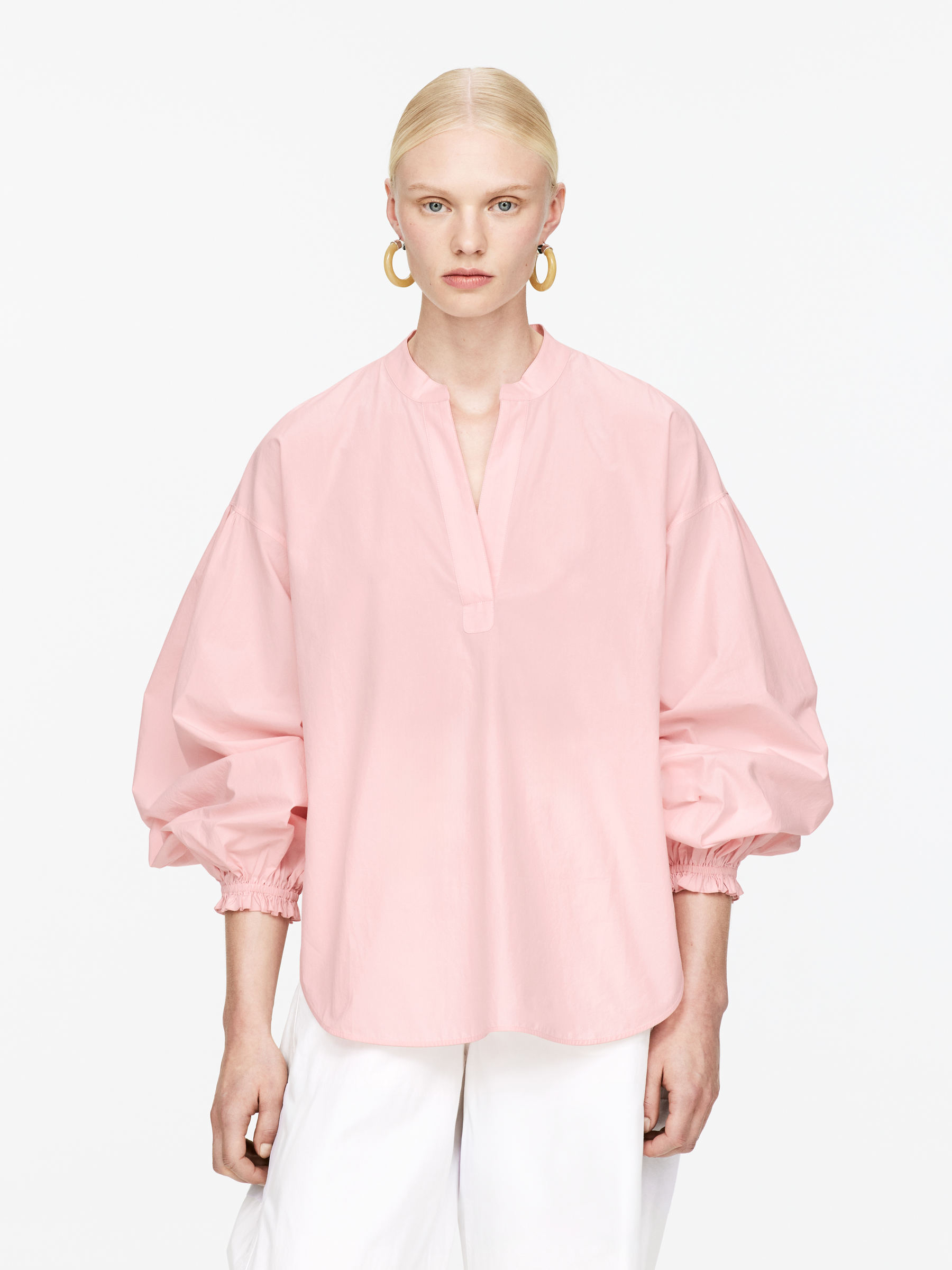 Volume-Sleeve Blouse-#E0C3D0-14237