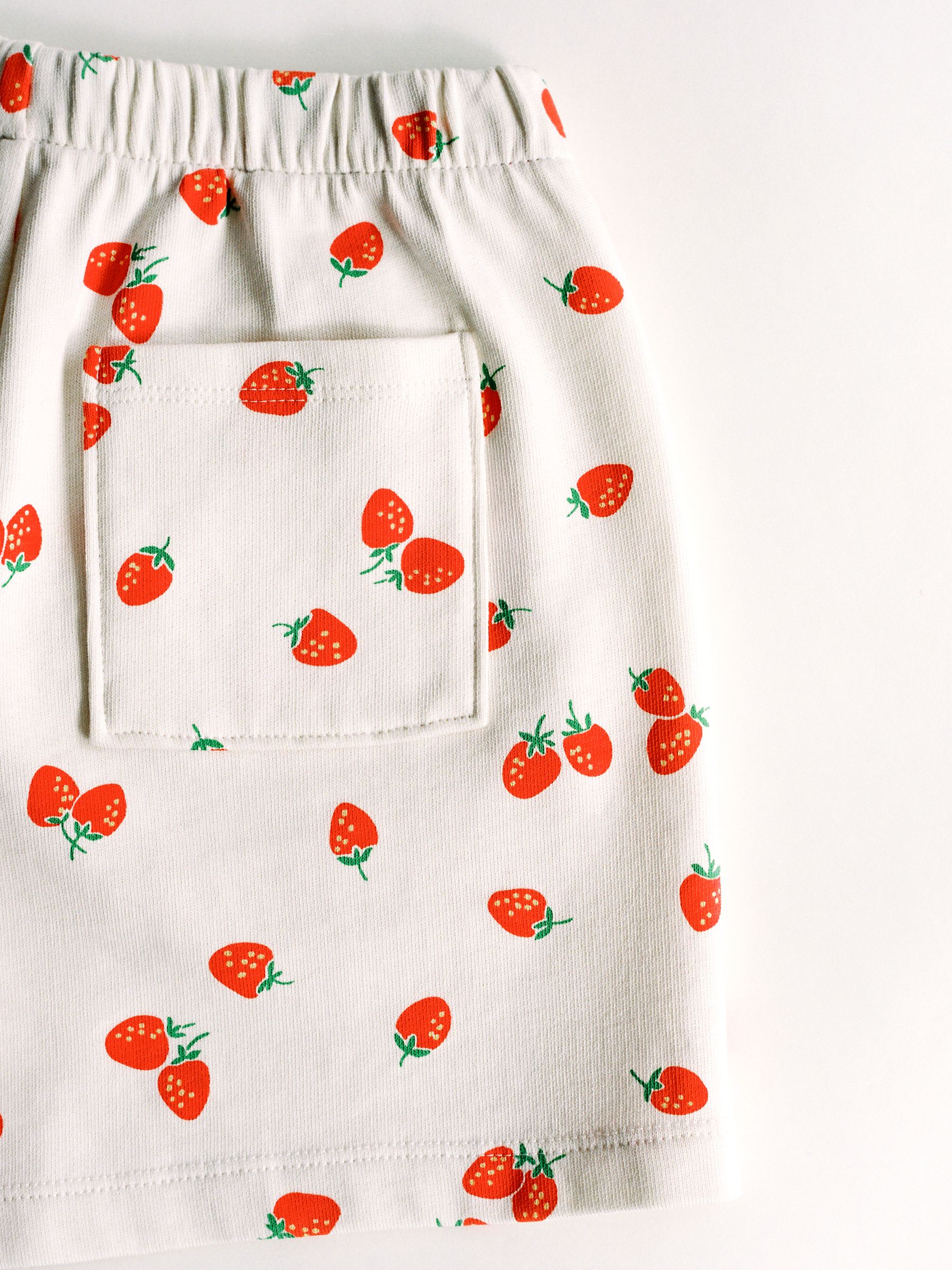 Shorts aus French Terry - Cremeweiß/Erdbeeren - Relaxed Fit - Children - StillMedia/Environmental - 1