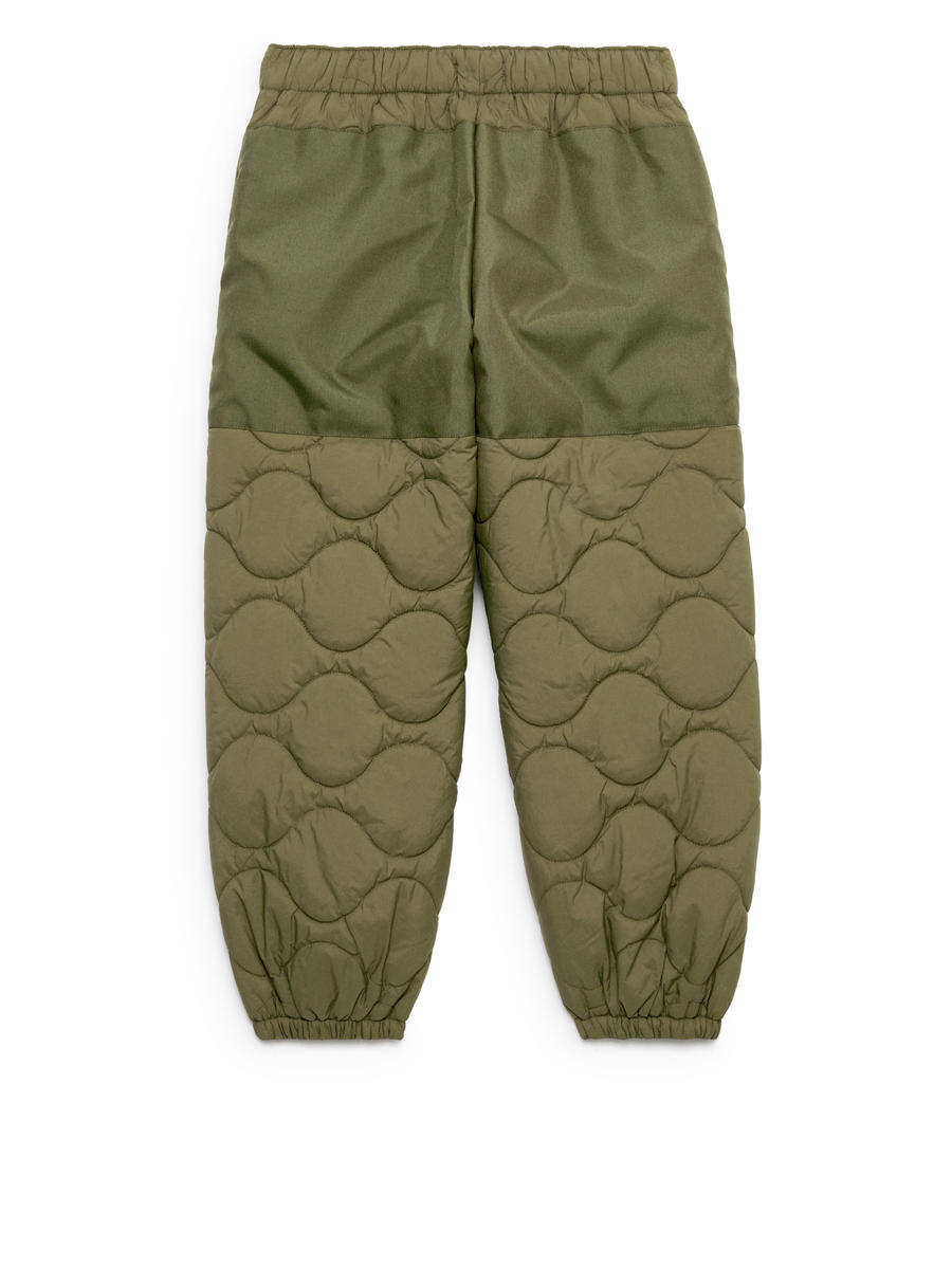 Quilted Outdoor Trousers-#6A6856-12500